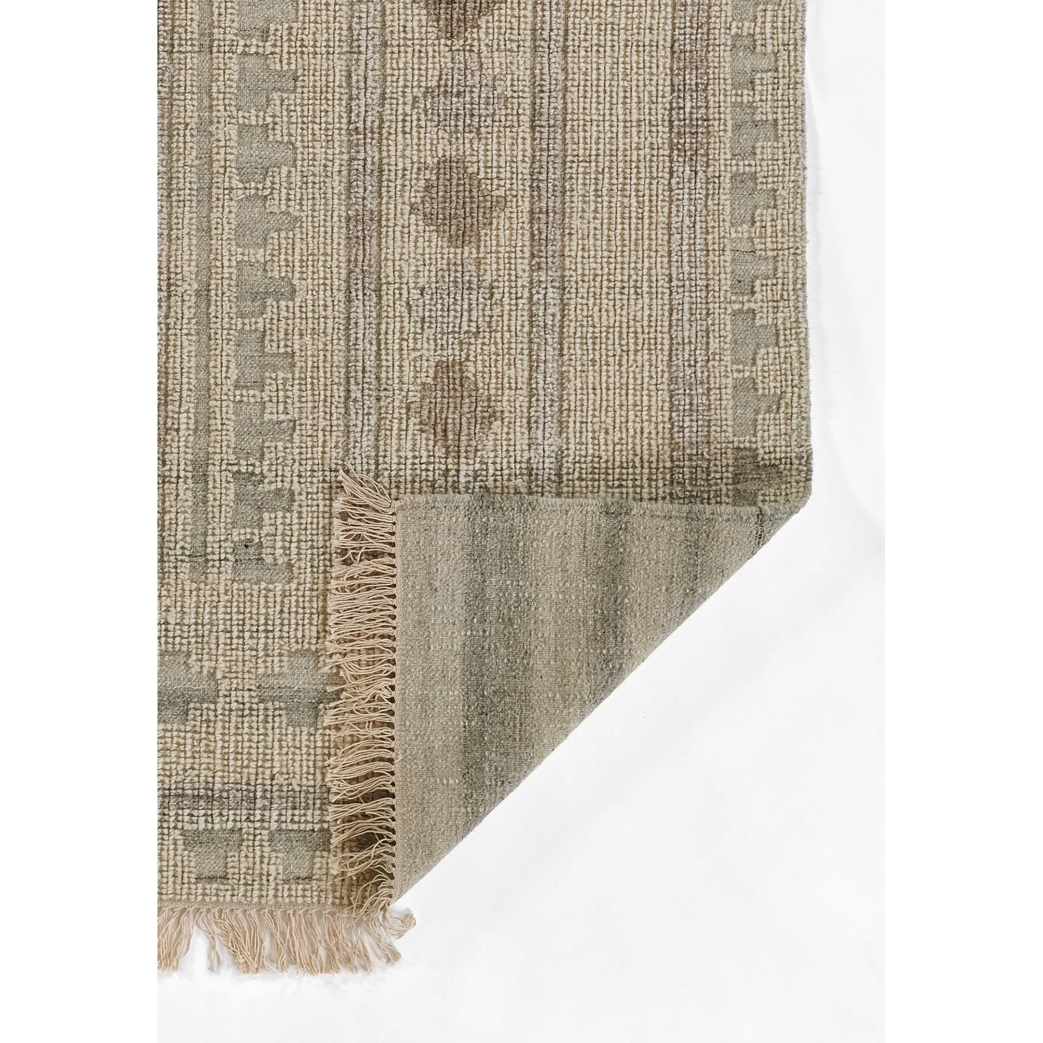 Momeni Bristol Geometric Hand Woven Wool and Cotton Ivory Area Rug