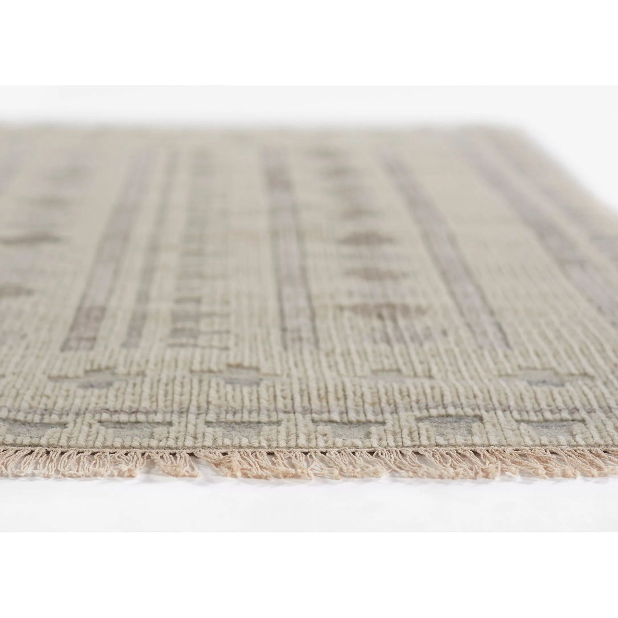 Momeni Bristol Geometric Hand Woven Wool and Cotton Ivory Area Rug