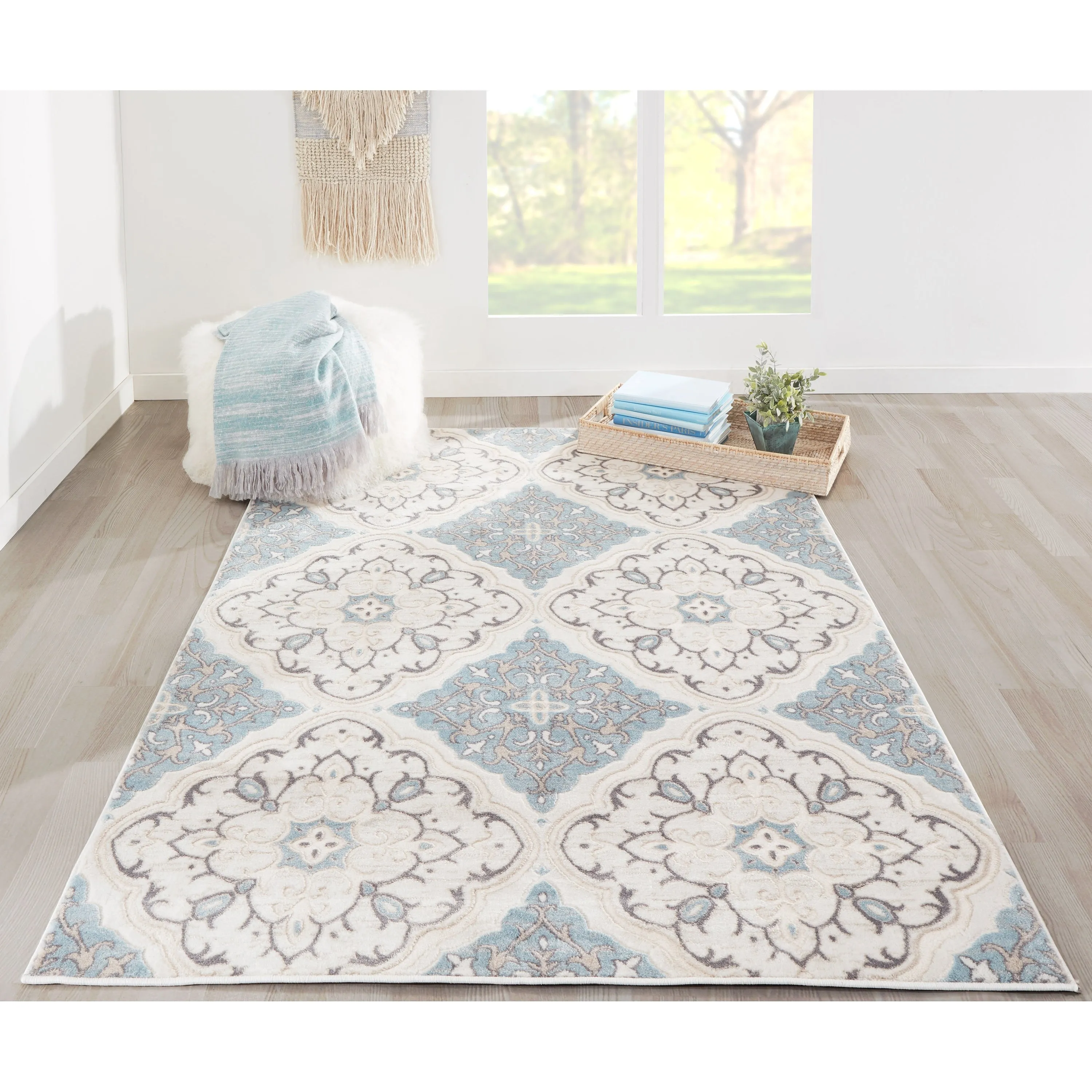 Momeni Brooklyn Heights Polyester Blend Damask Area Rug