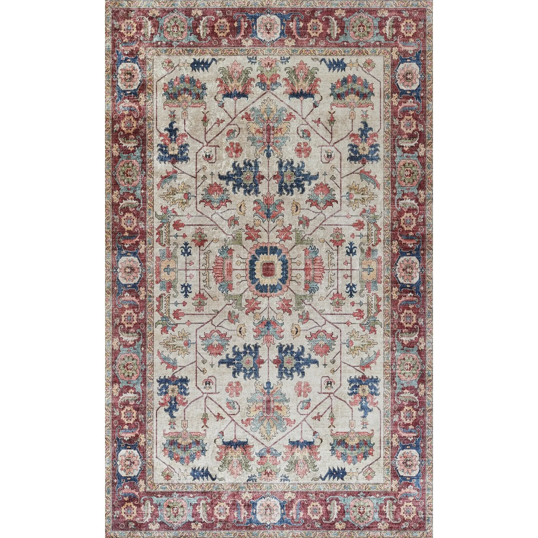 Momeni Karachi Polyester Non-Skid Traditional Area Rug