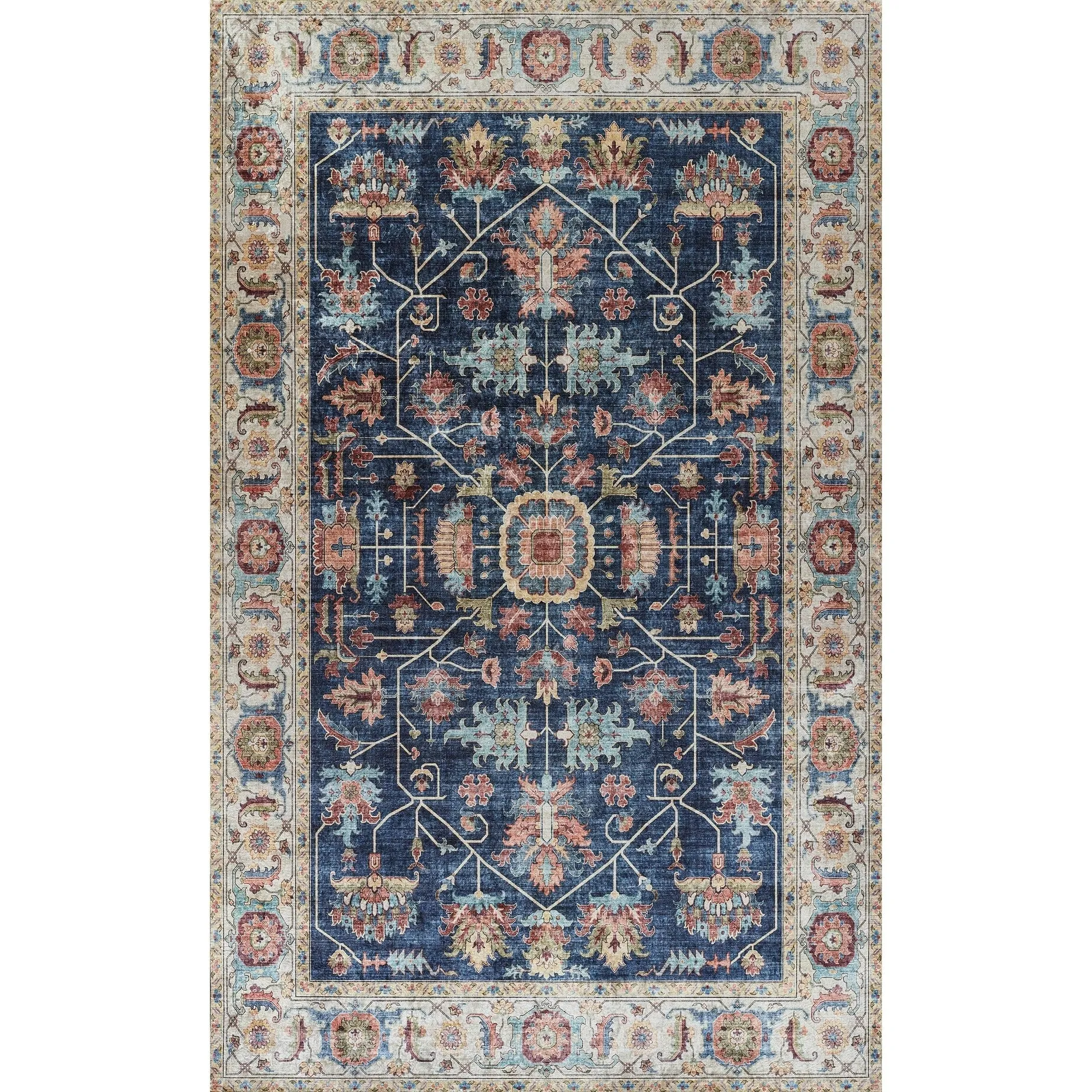 Momeni Karachi Polyester Non-Skid Traditional Area Rug