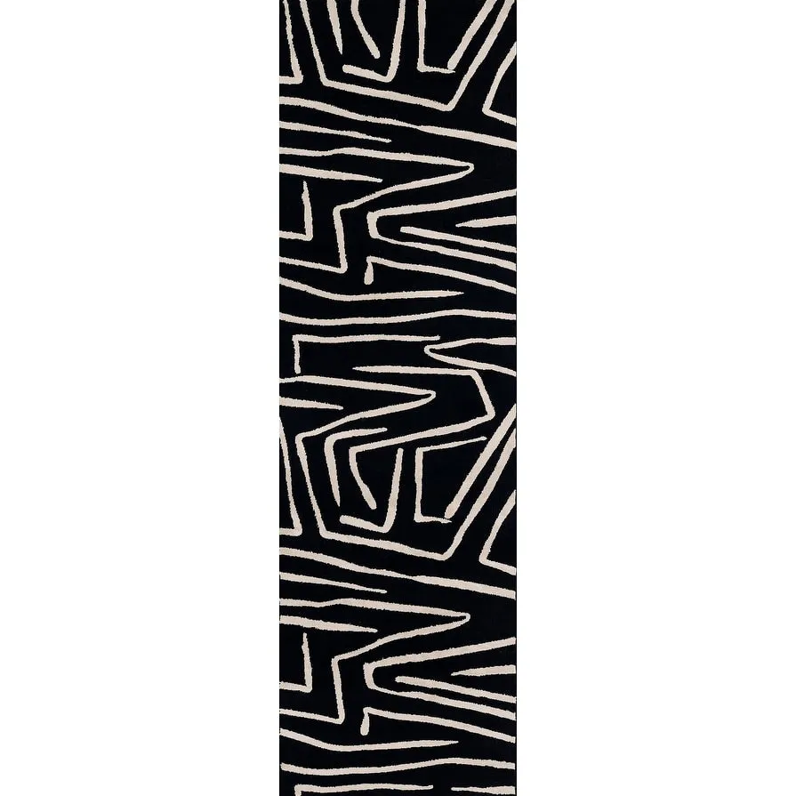 Momeni Noho Modern Black Geometric Area Rug