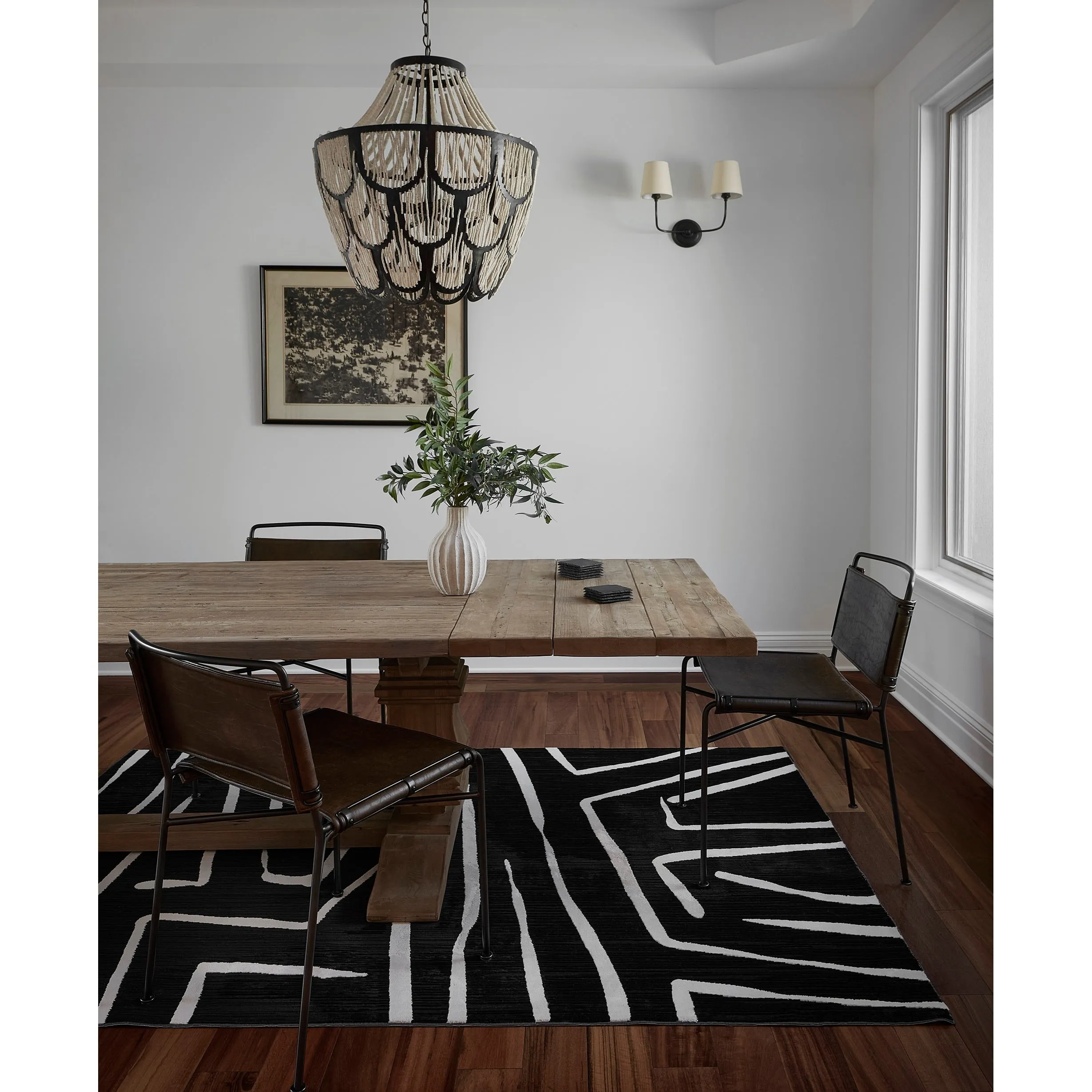 Momeni Noho Modern Black Geometric Area Rug