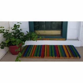 Multicolor Striped Door Mat