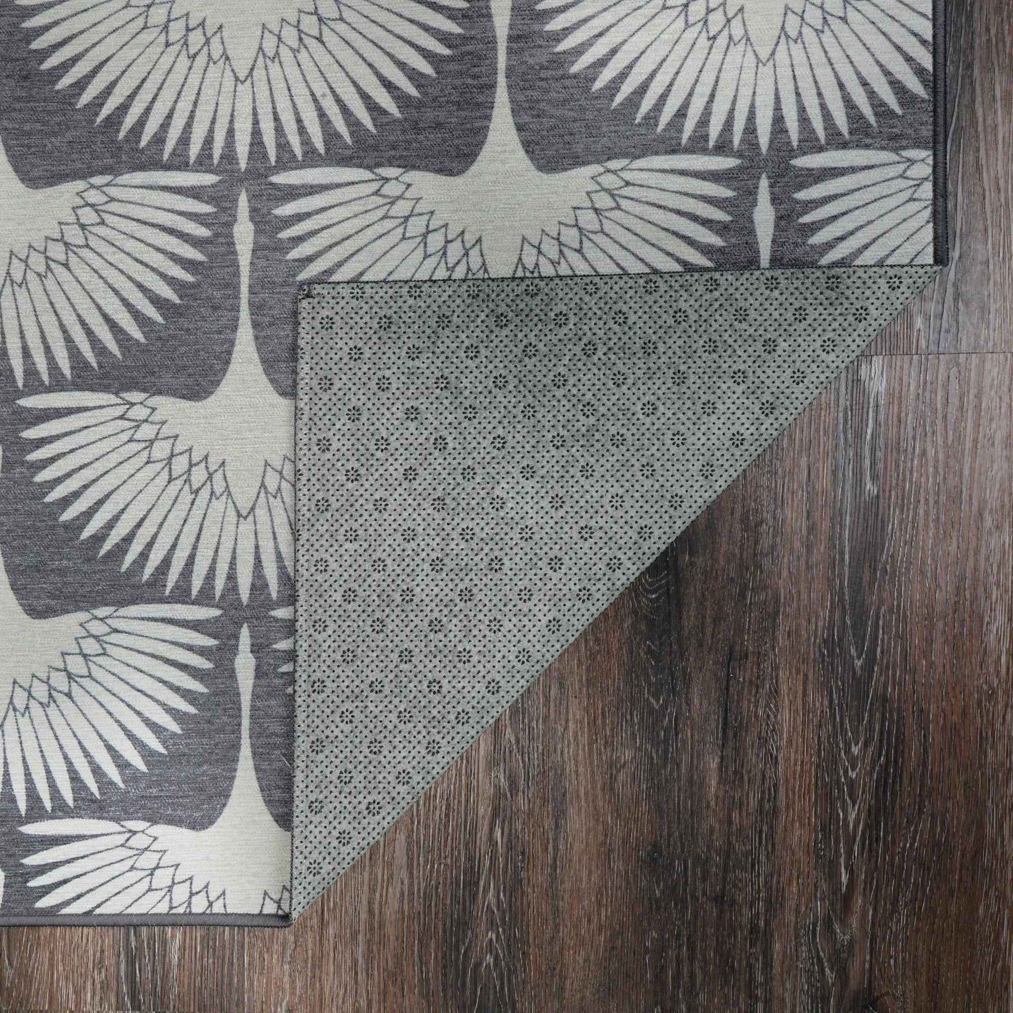My Magic Carpet Flock Slate Grey Washable Rug