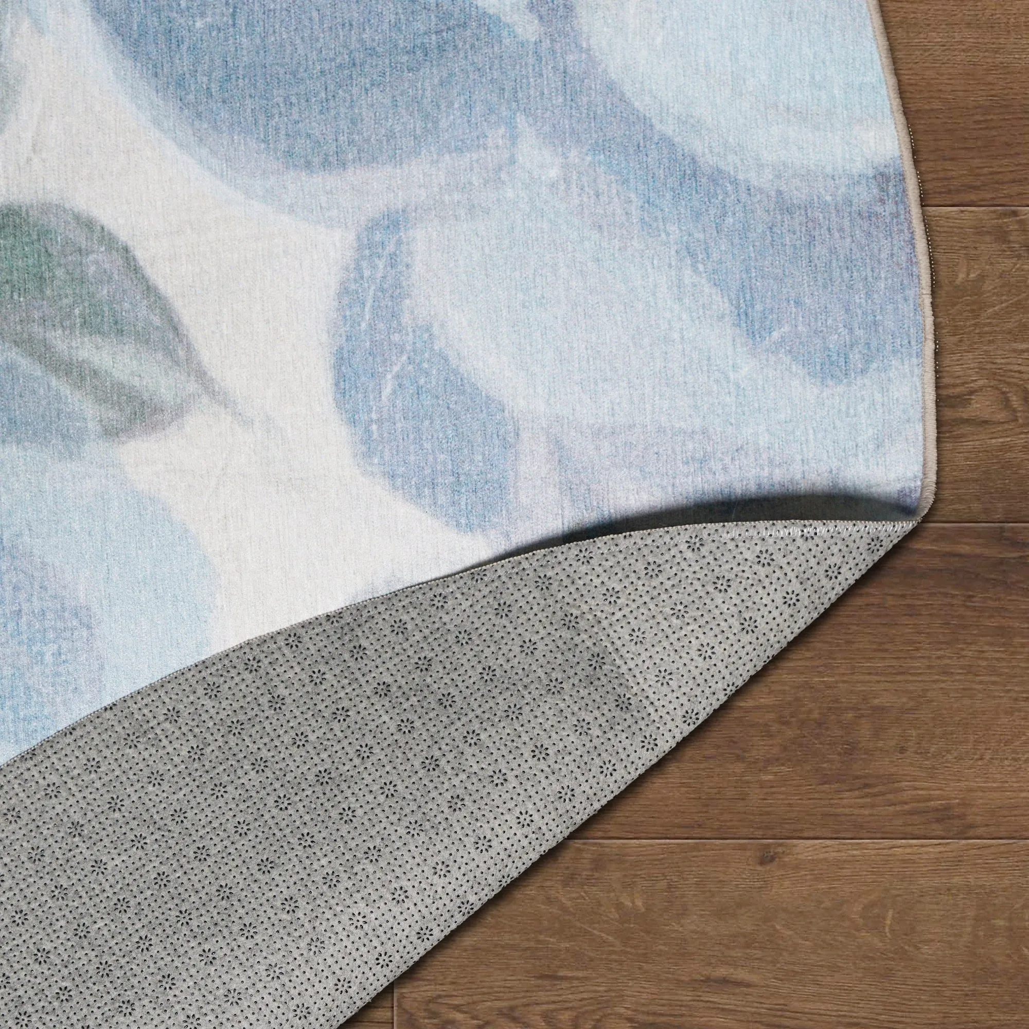 My Magic Carpet Sasha Floral Cream Blue Machine Washable Rug