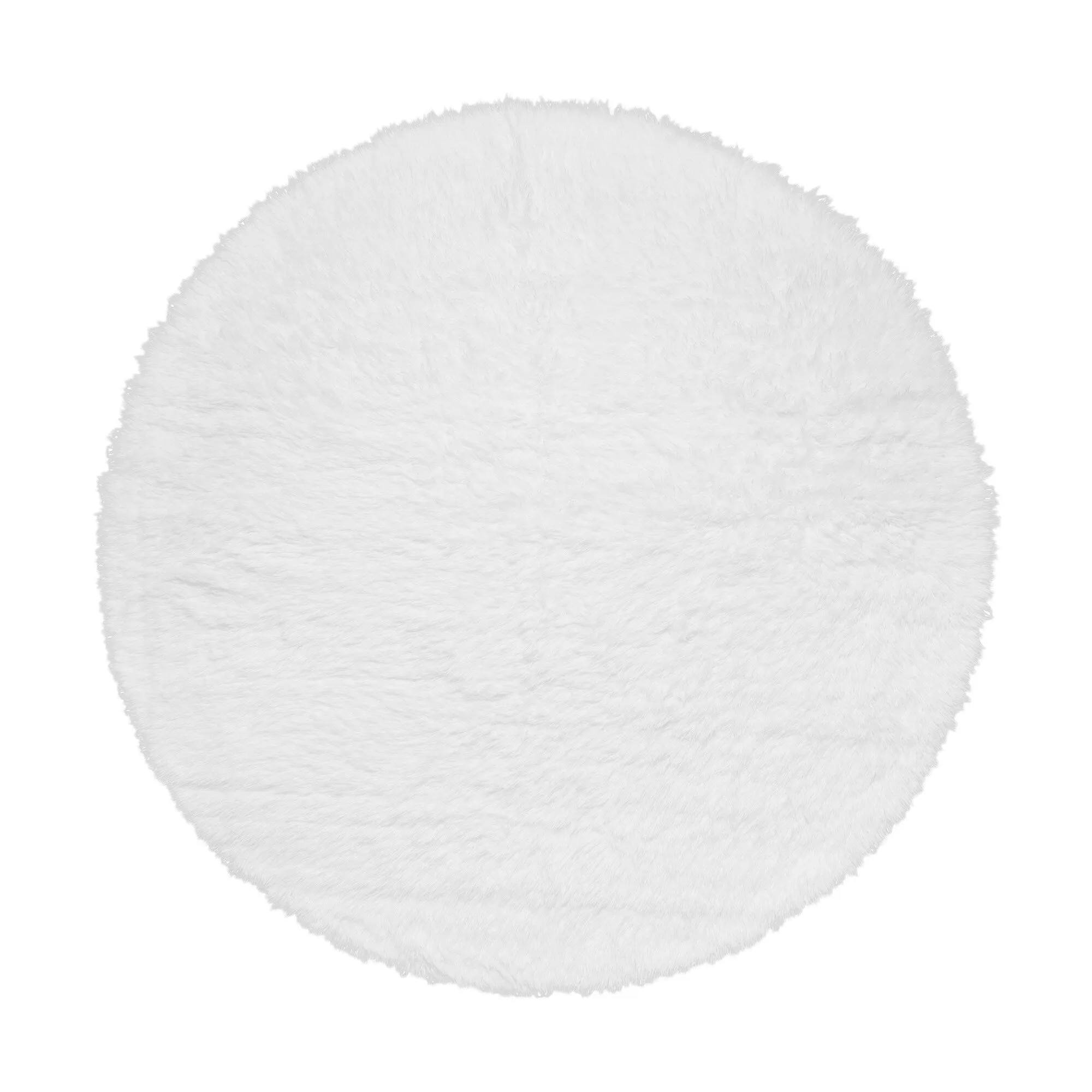 My Magic Carpet Washable Vegan White Plush Shag Area Rug