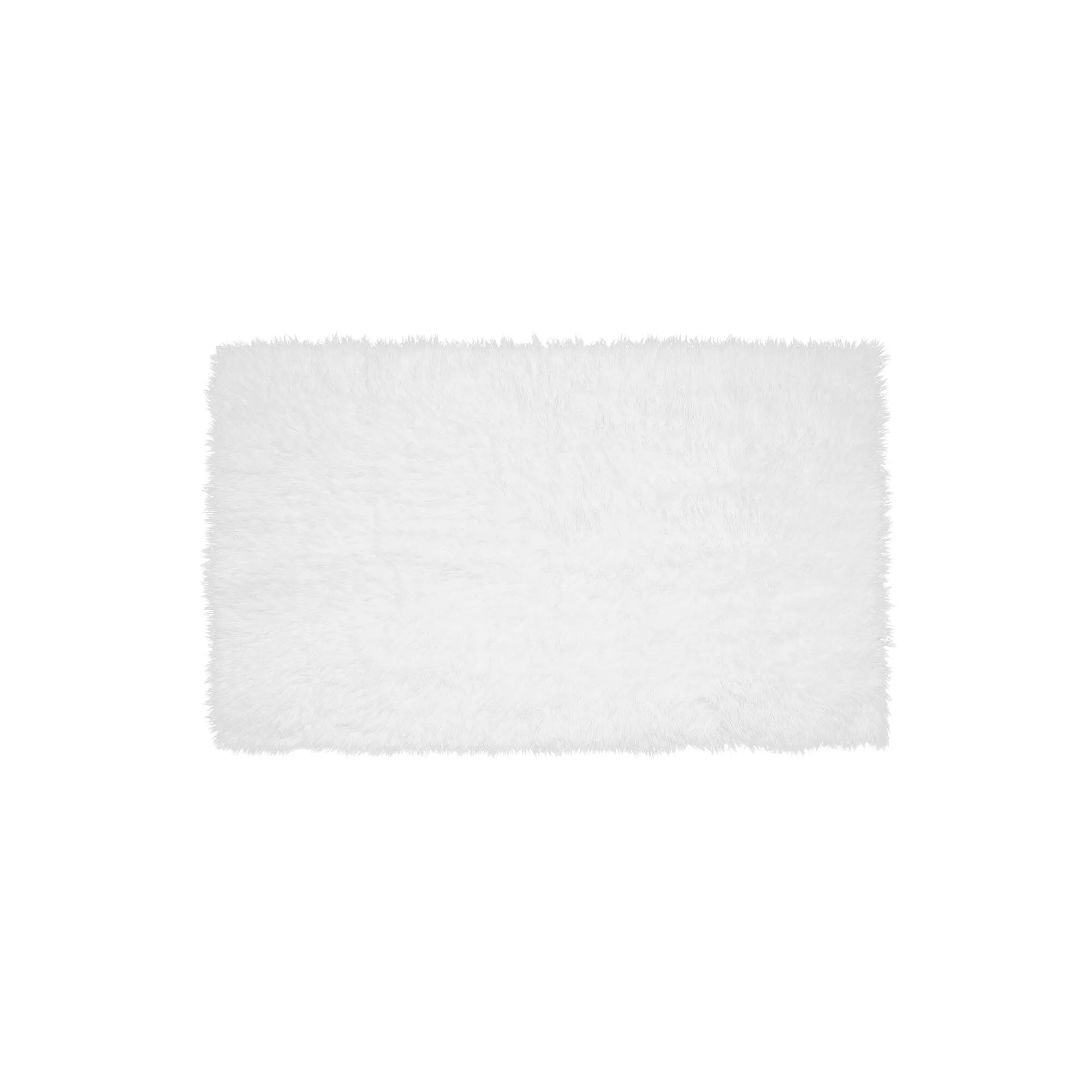 My Magic Carpet Washable Vegan White Plush Shag Area Rug