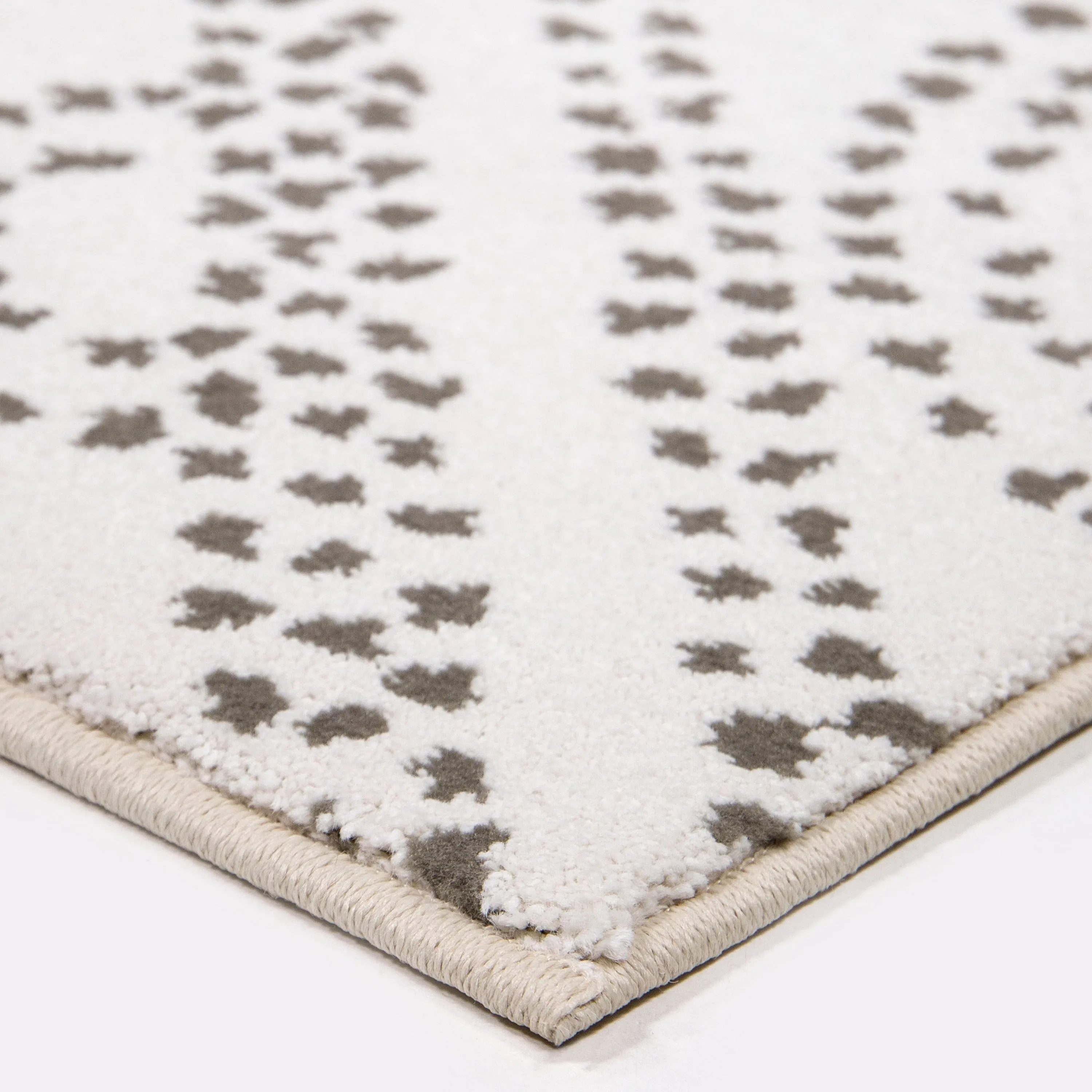 My Texas House Saltillo Natural White Floral Area Rug