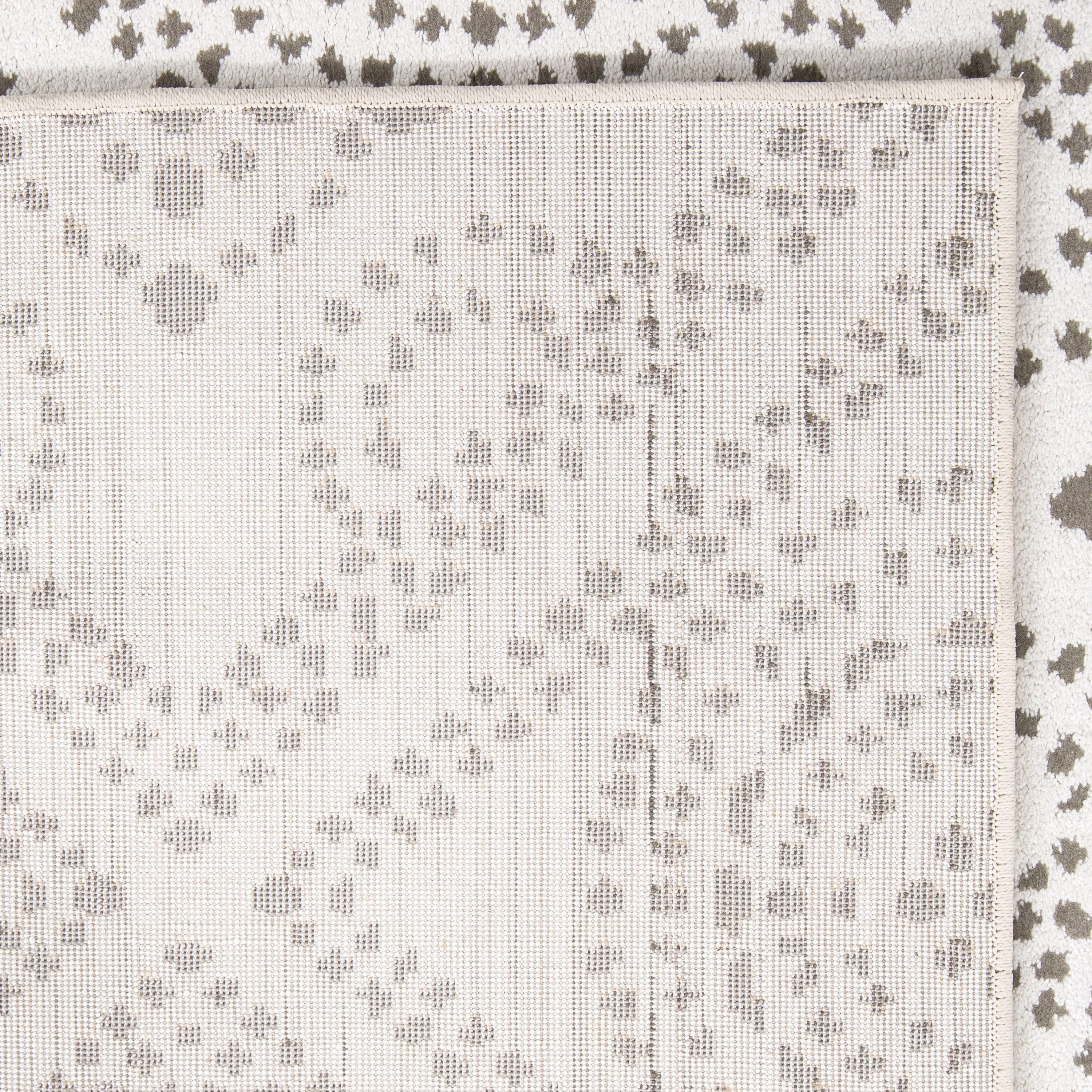My Texas House Saltillo Natural White Floral Area Rug