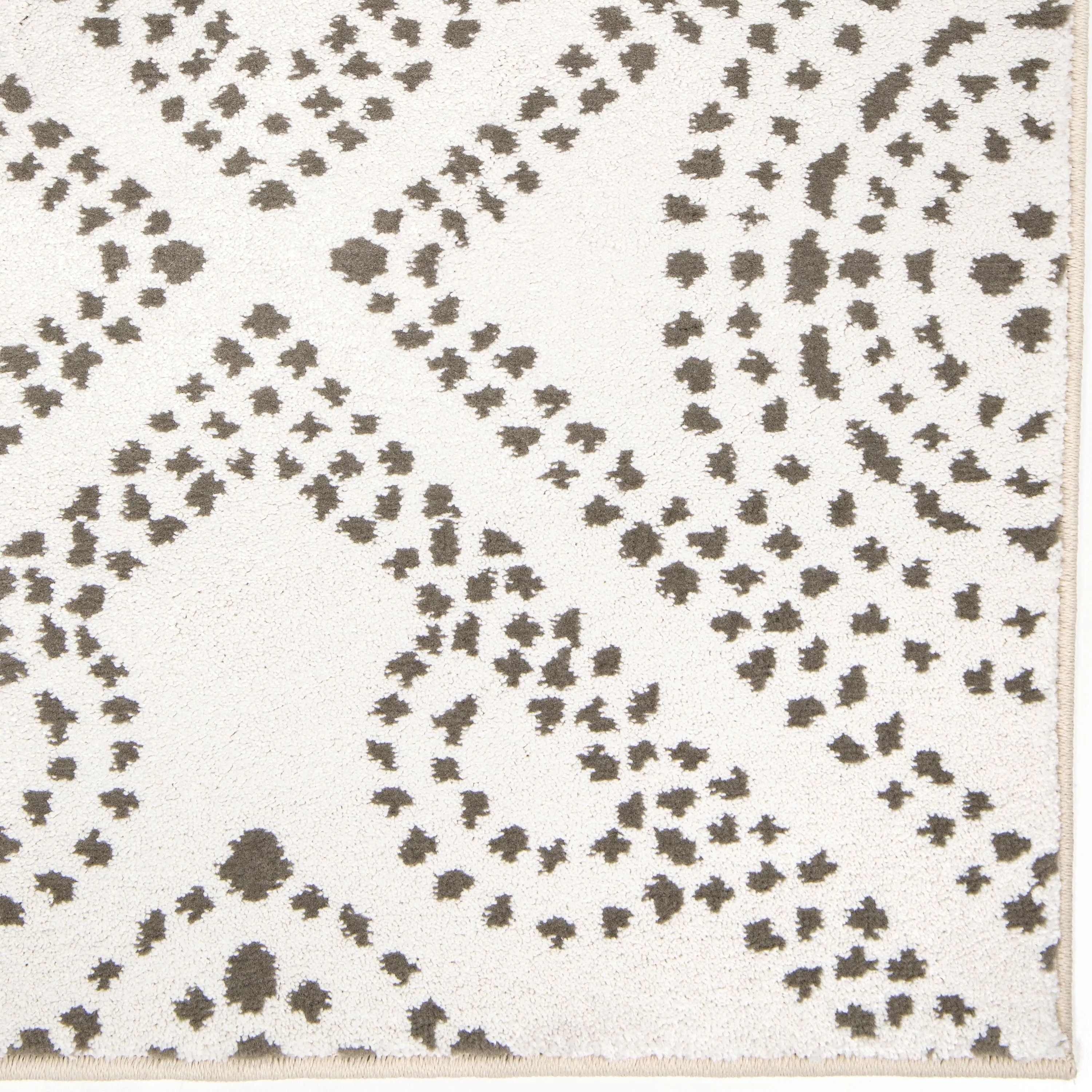 My Texas House Saltillo Natural White Floral Area Rug