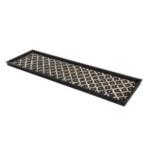 Natural and Recycled Rubber Boot Tray with Black and Ivory Coir Insert