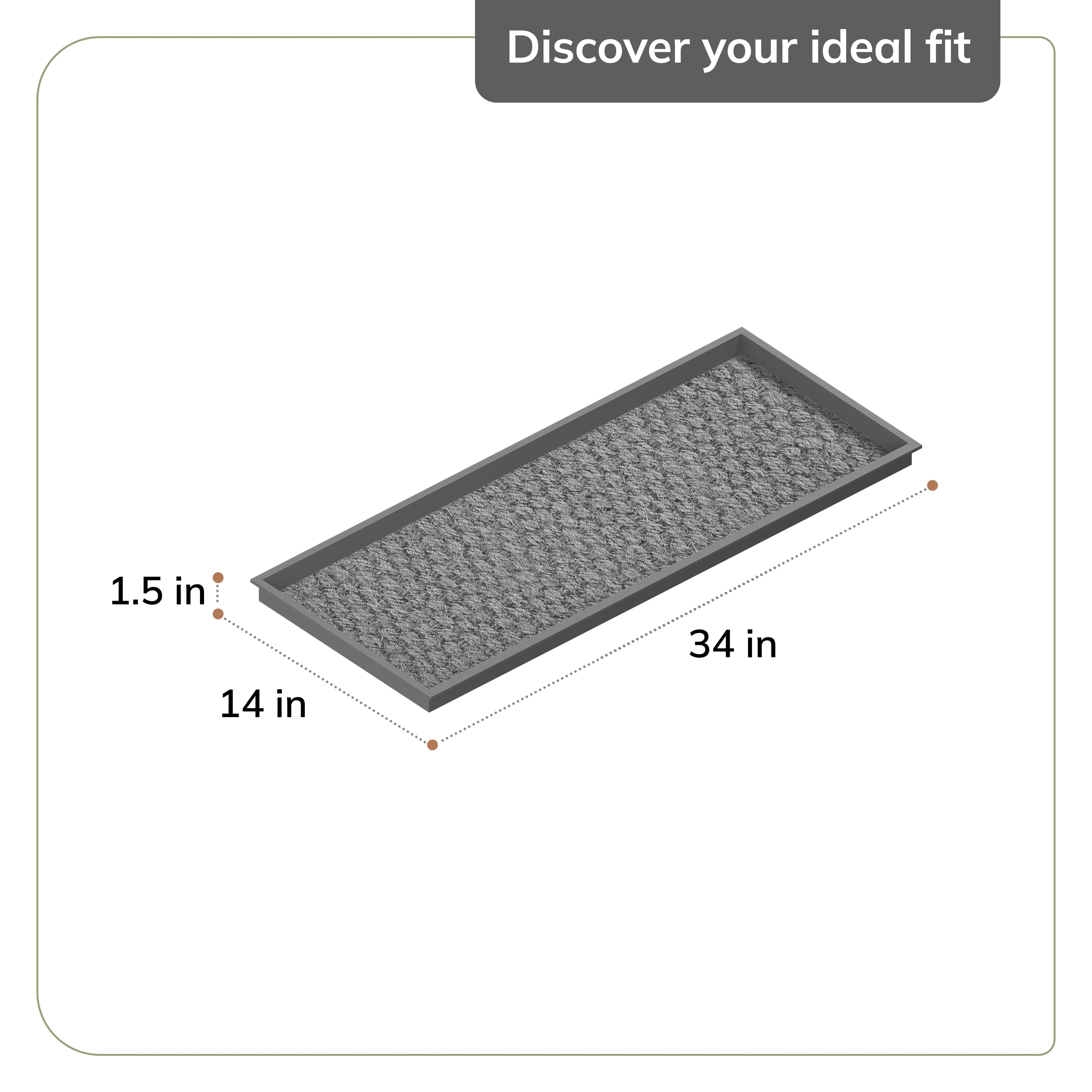 Natural and Recycled Rubber Boot Tray with Black and Ivory Coir Insert