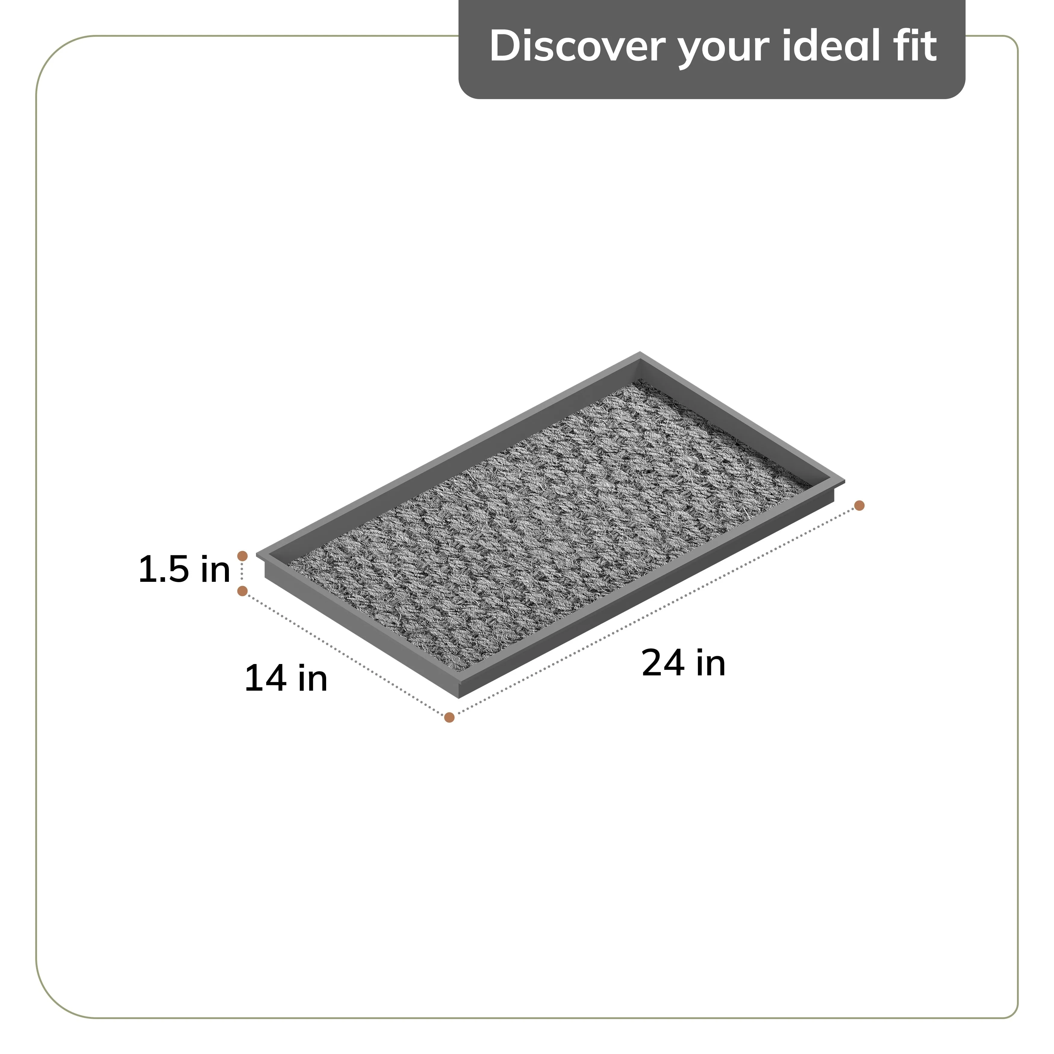 Natural and Recycled Rubber Boot Tray with Black and Ivory Coir Insert