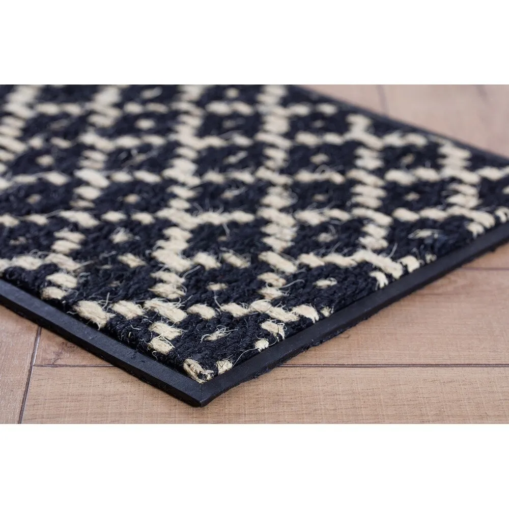 Natural and Recycled Rubber Boot Tray with Black and Ivory Coir Insert