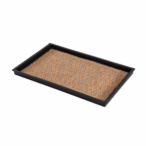 Natural and Recycled Rubber Boot Tray with Tan and Blue Coir Insert