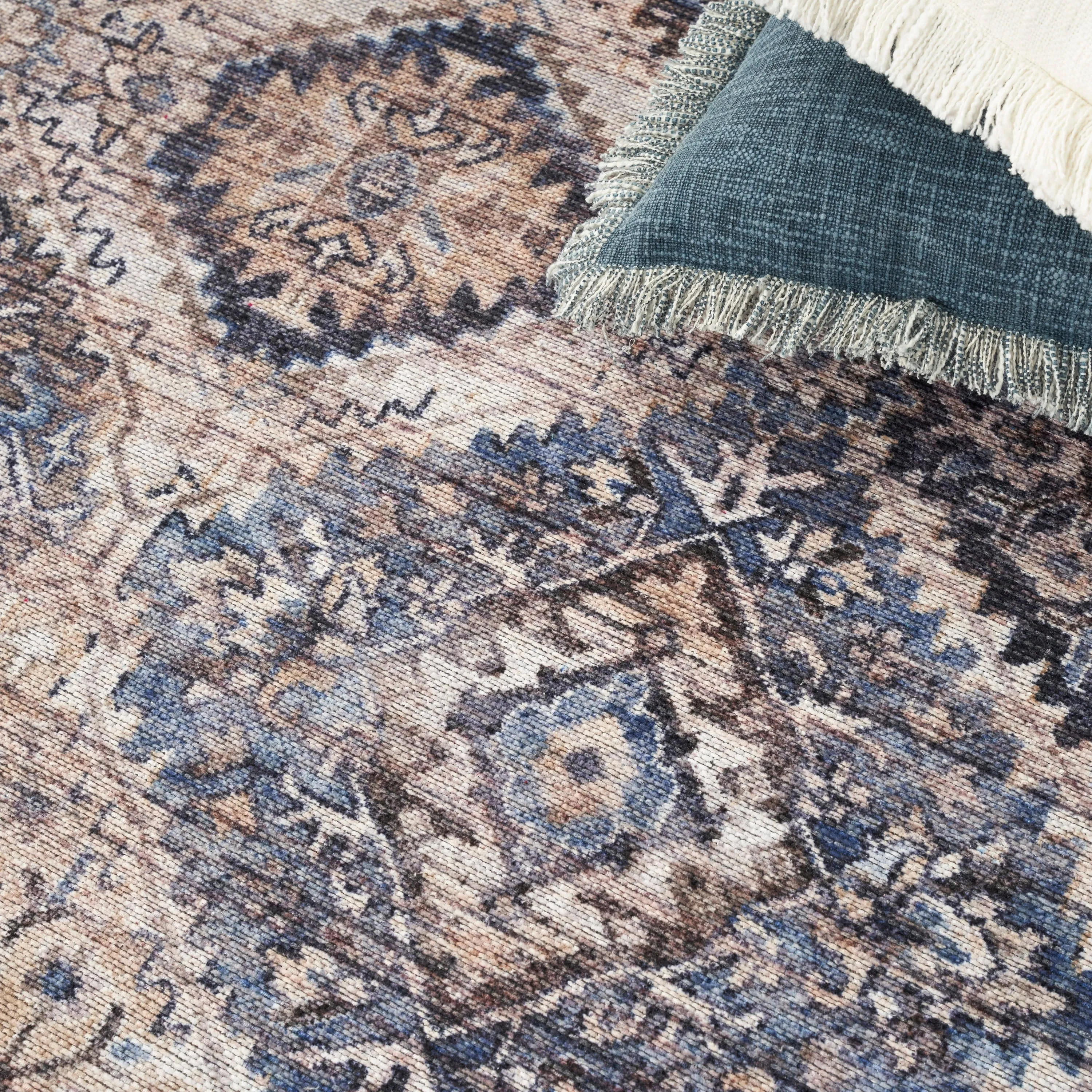 New Concept Washables Machine Washable Flatwoven Boho Medallion Area Rug