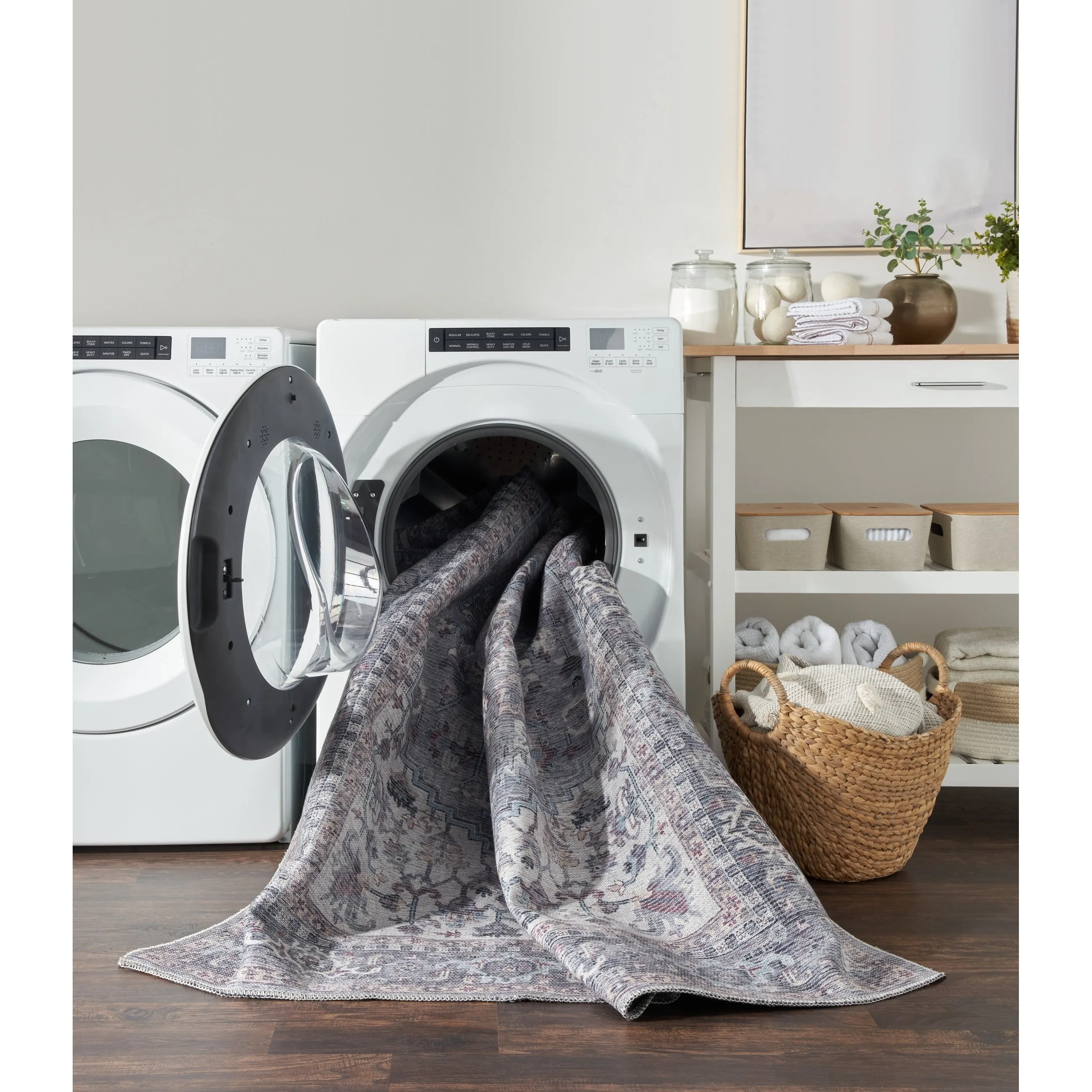New Concept Washables Machine Washable Flatwoven Boho Medallion Area Rug