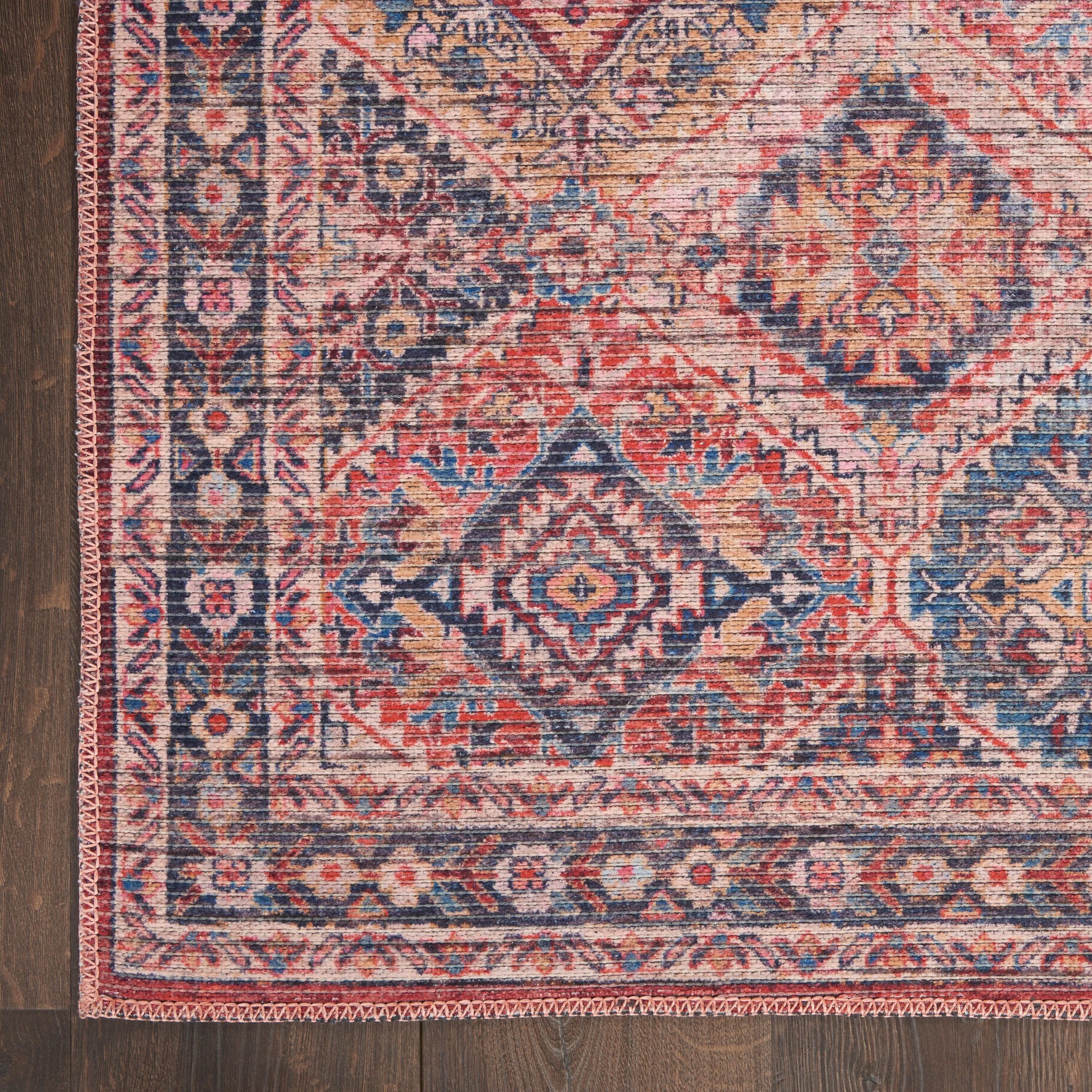 New Concept Washables Machine Washable Flatwoven Boho Medallion Area Rug