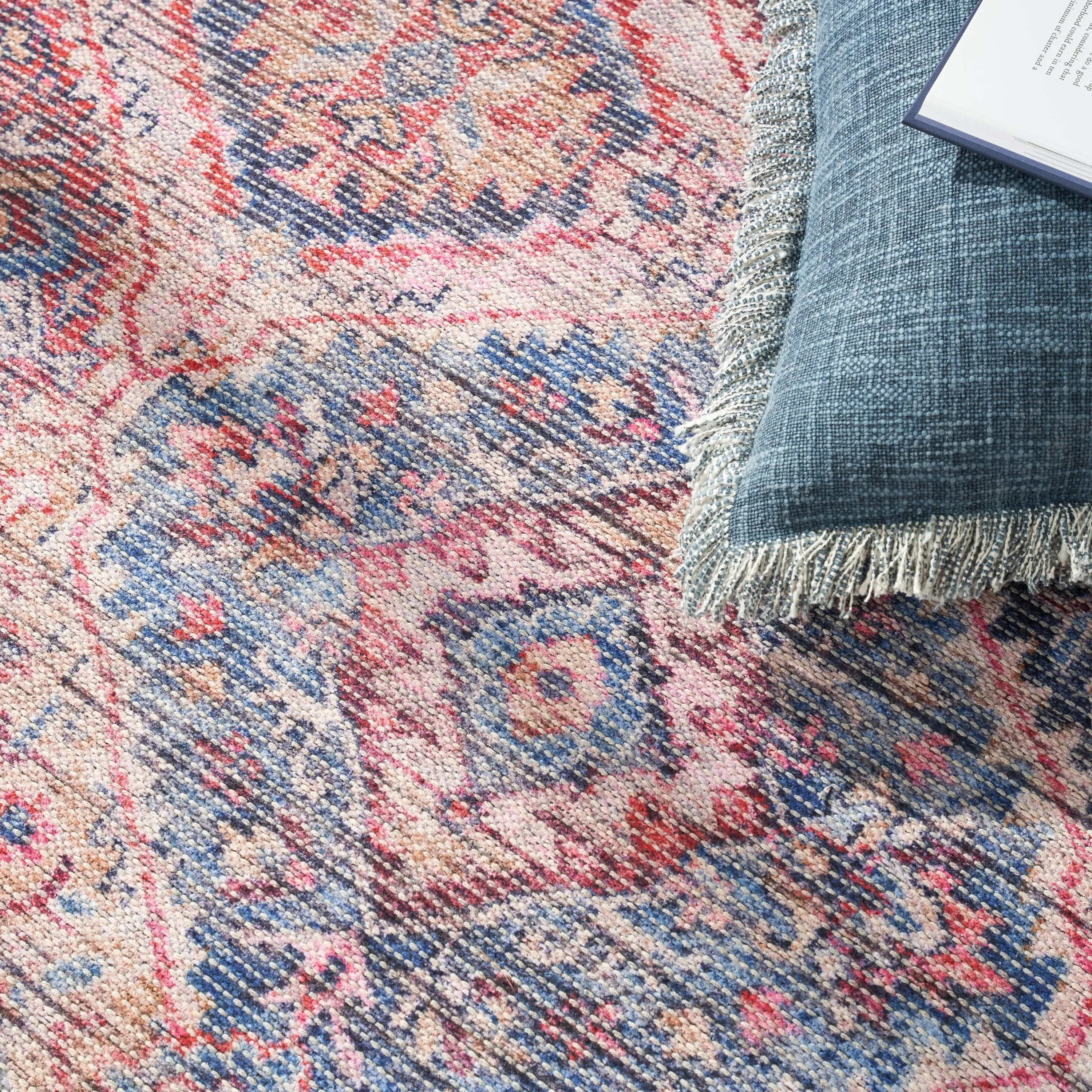 New Concept Washables Machine Washable Flatwoven Boho Medallion Area Rug