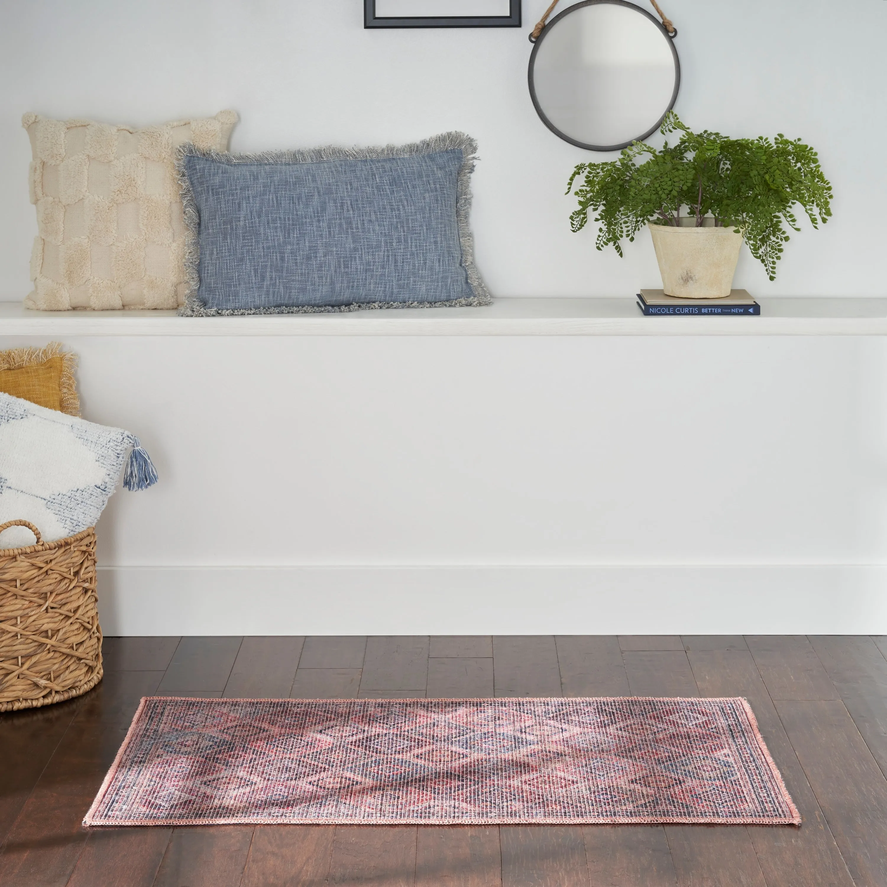 New Concept Washables Machine Washable Flatwoven Boho Medallion Area Rug