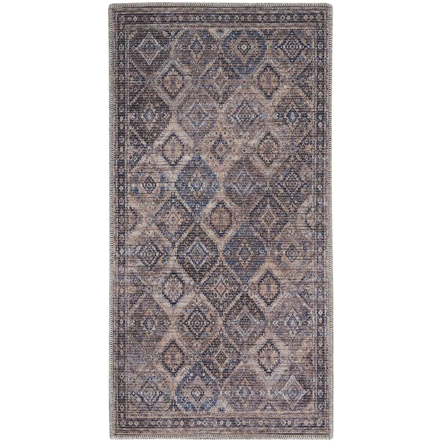 New Concept Washables Machine Washable Flatwoven Boho Medallion Area Rug