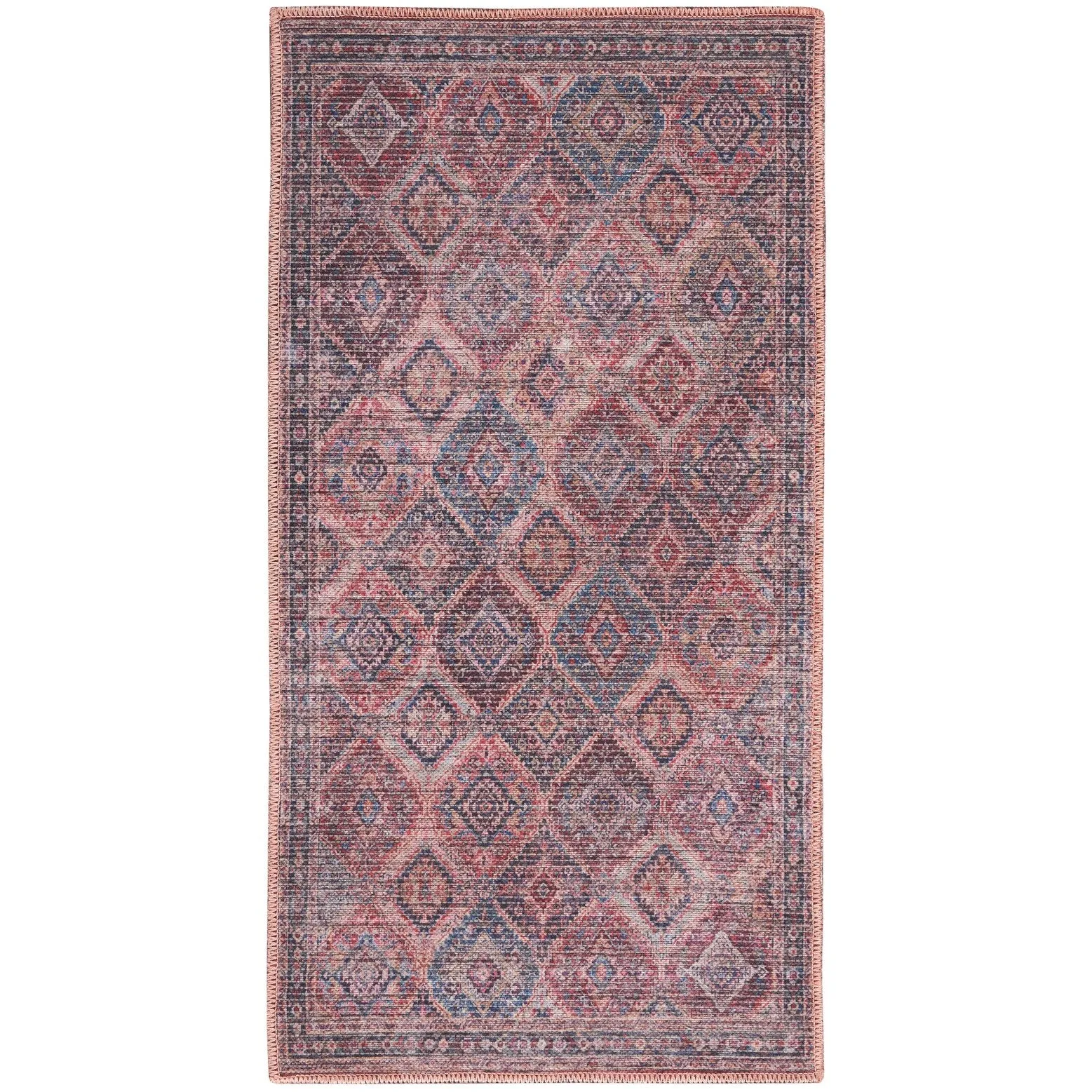 New Concept Washables Machine Washable Flatwoven Boho Medallion Area Rug