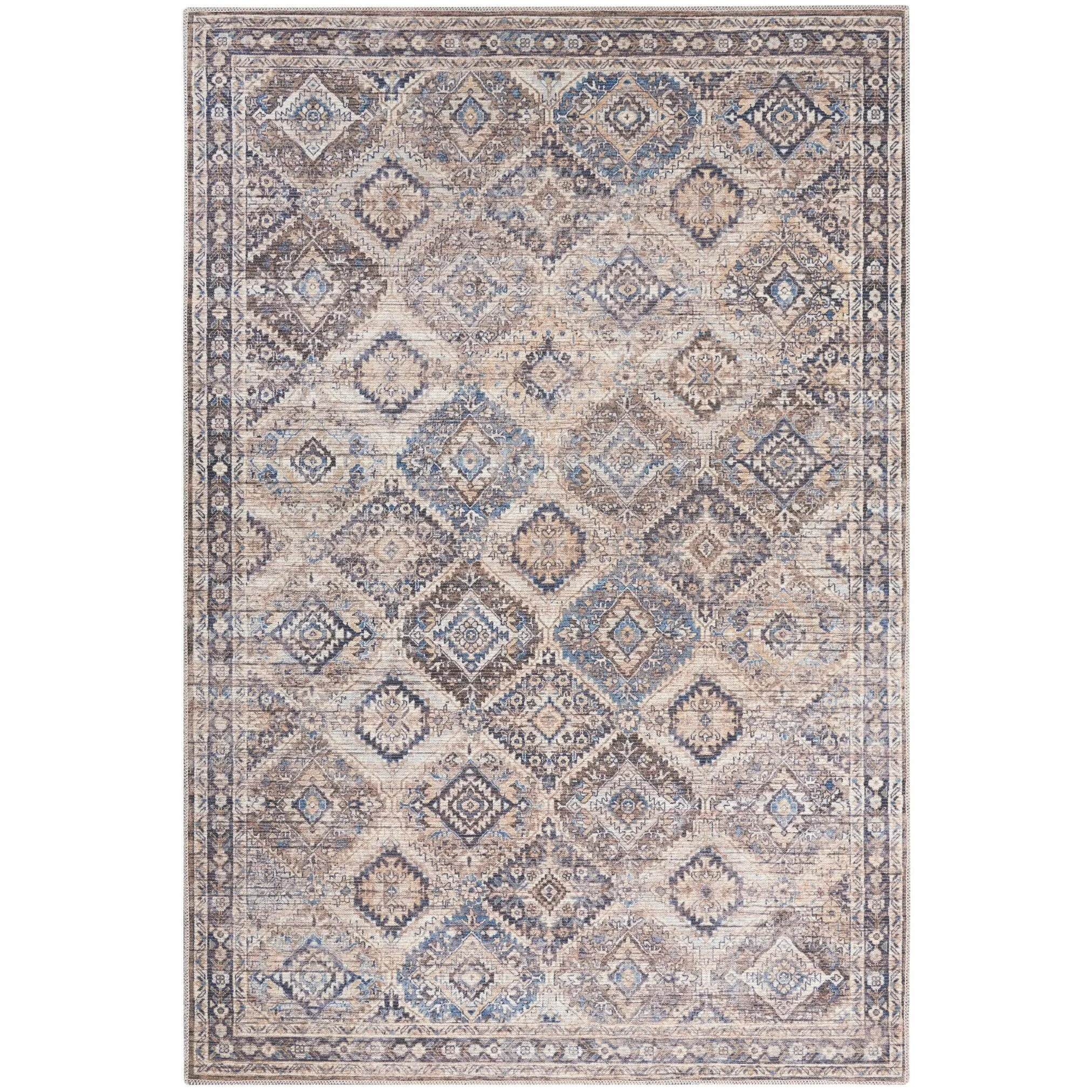 New Concept Washables Machine Washable Flatwoven Boho Medallion Area Rug
