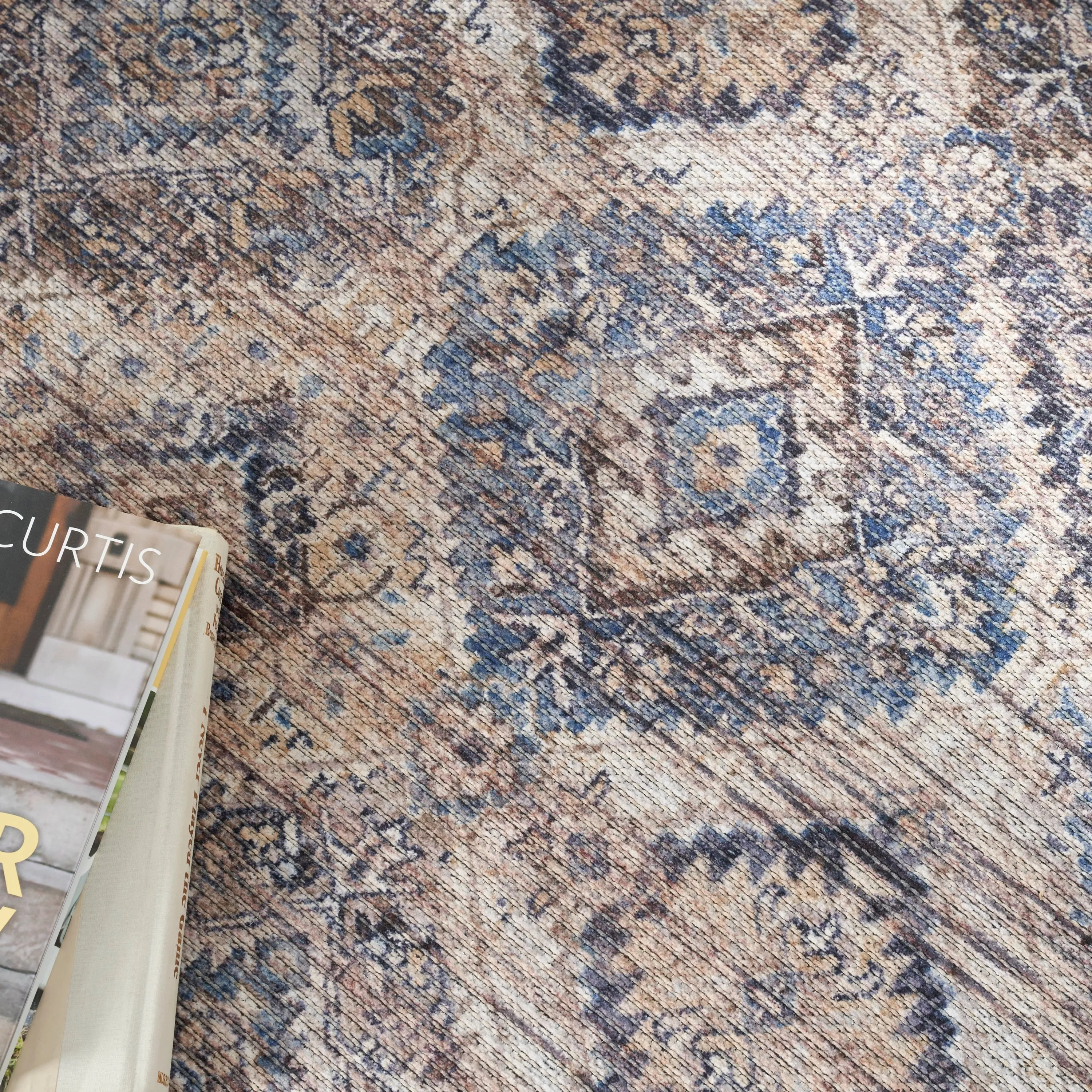 New Concept Washables Machine Washable Flatwoven Boho Medallion Area Rug