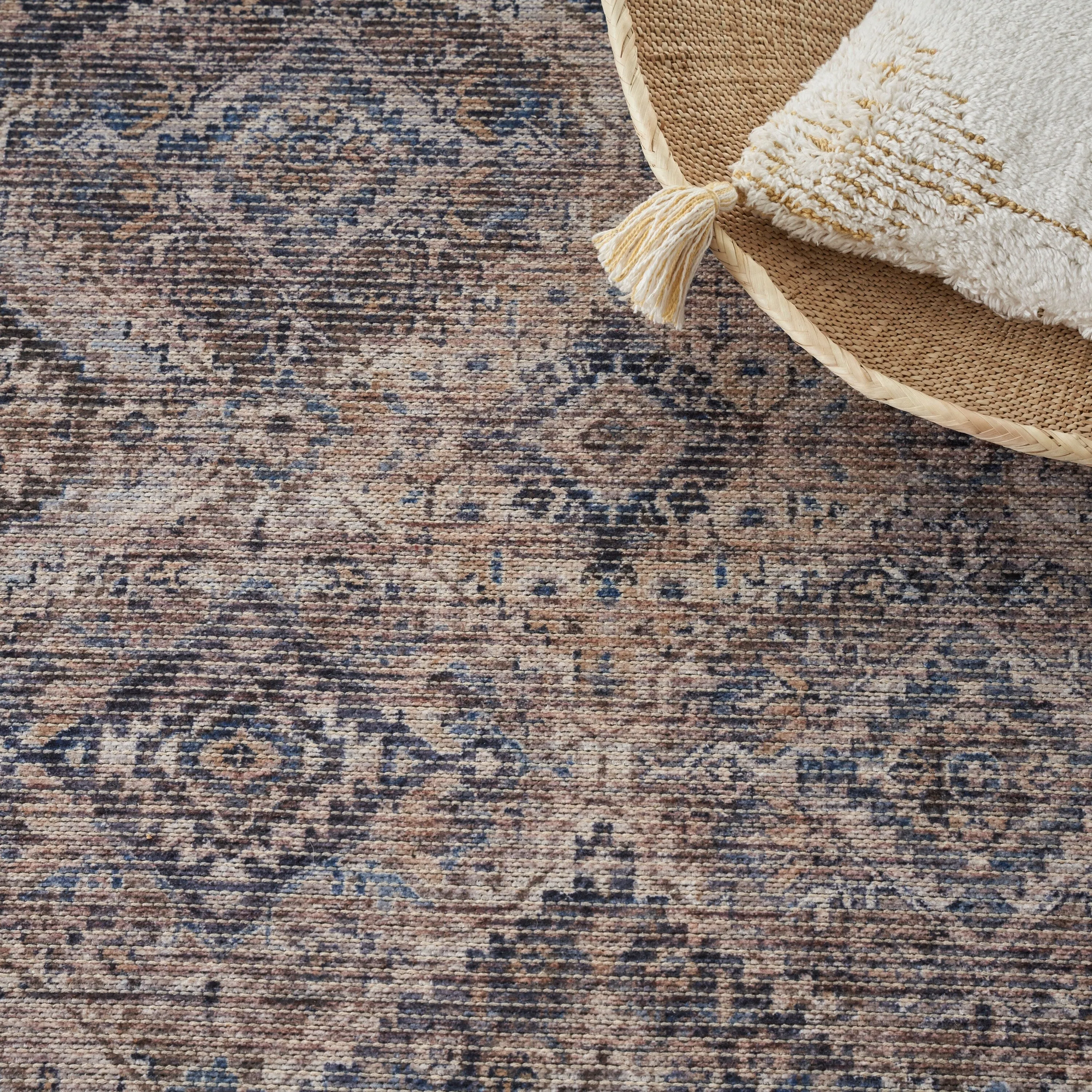 New Concept Washables Machine Washable Flatwoven Boho Medallion Area Rug