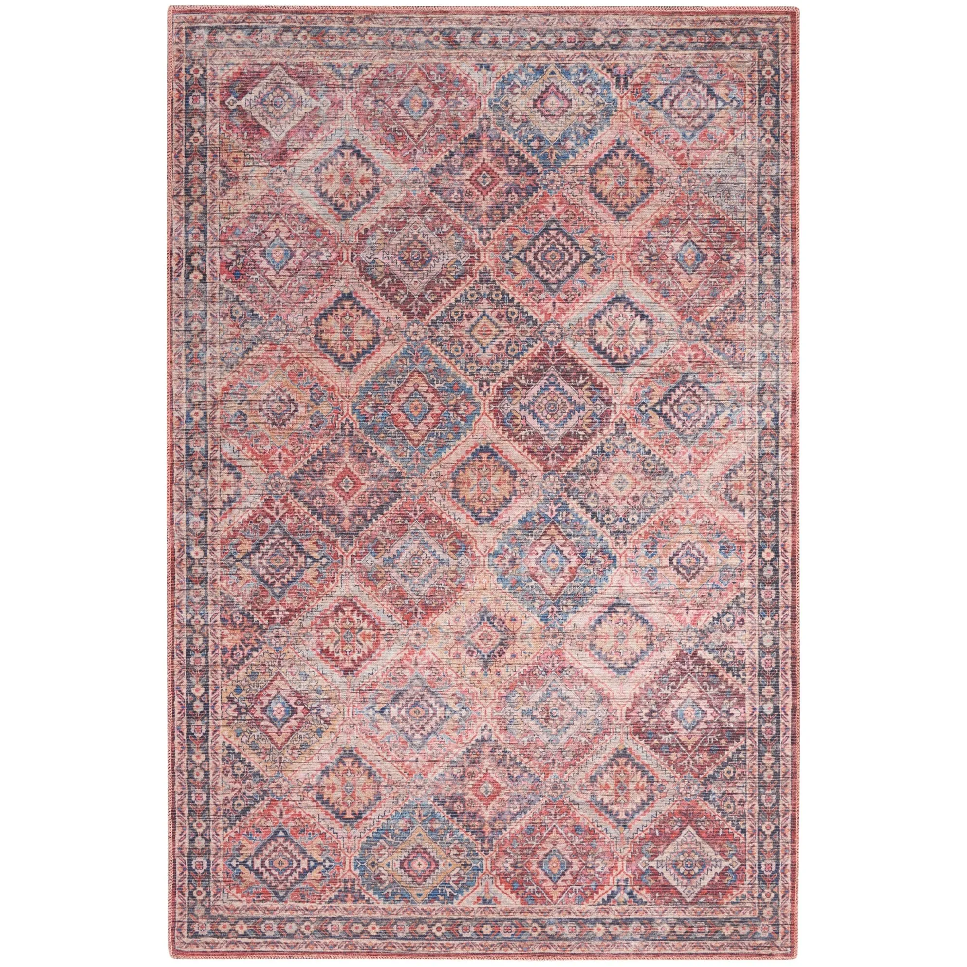 New Concept Washables Machine Washable Flatwoven Boho Medallion Area Rug