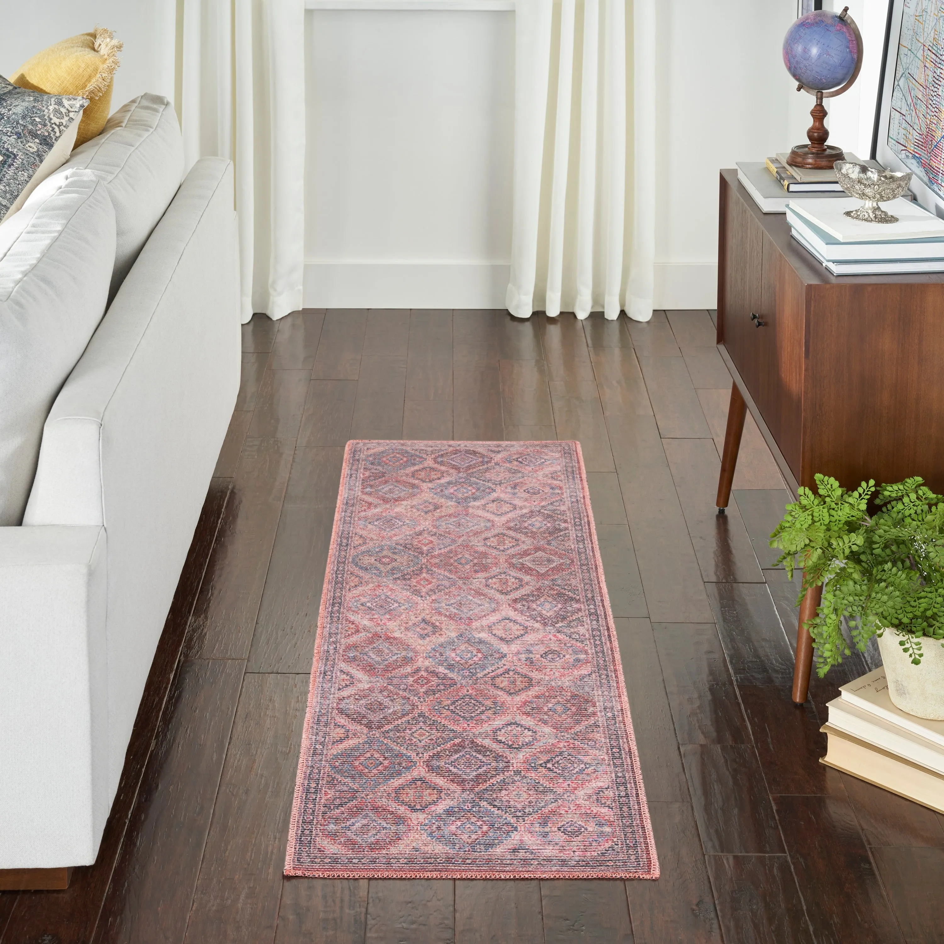 New Concept Washables Machine Washable Flatwoven Boho Medallion Area Rug