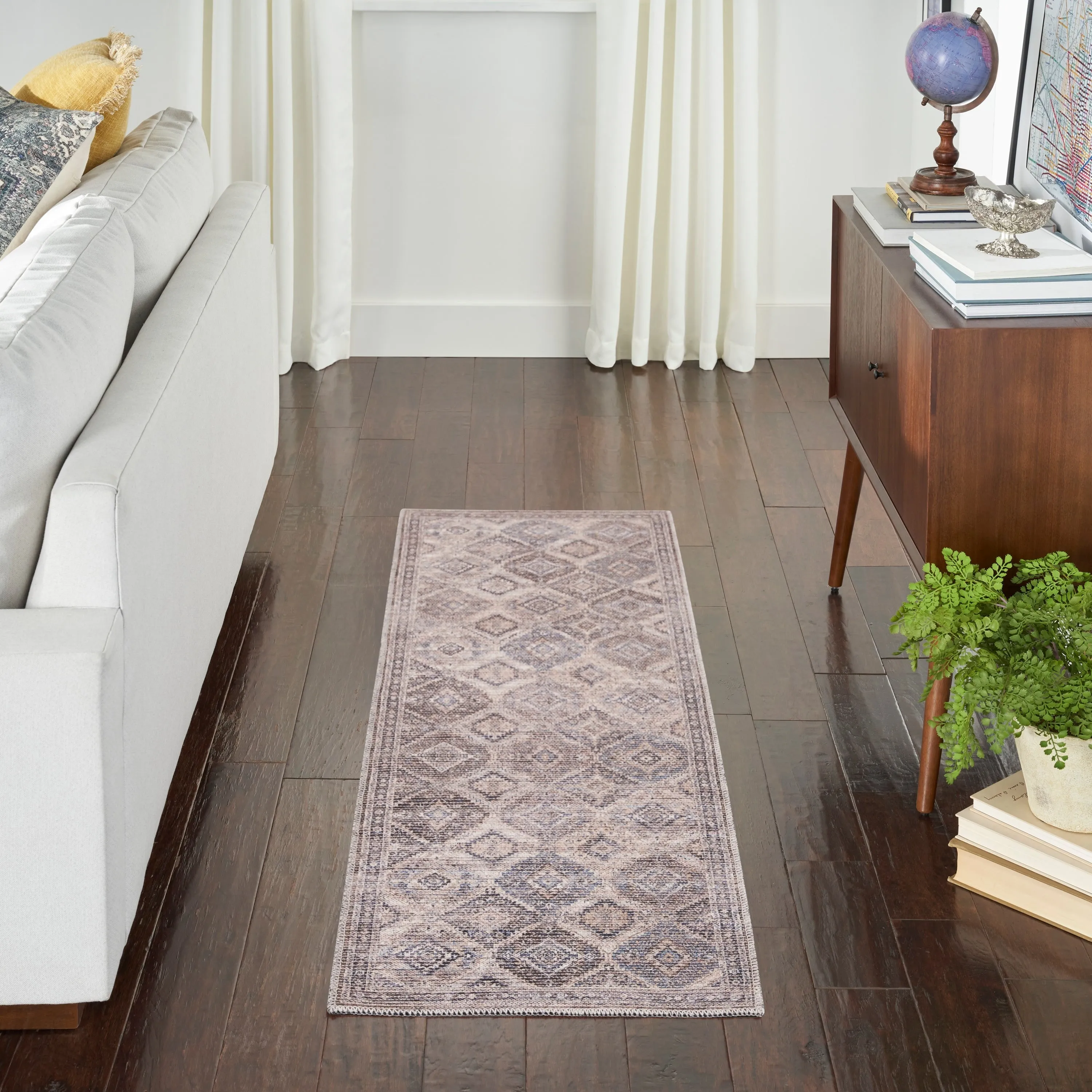 New Concept Washables Machine Washable Flatwoven Boho Medallion Area Rug