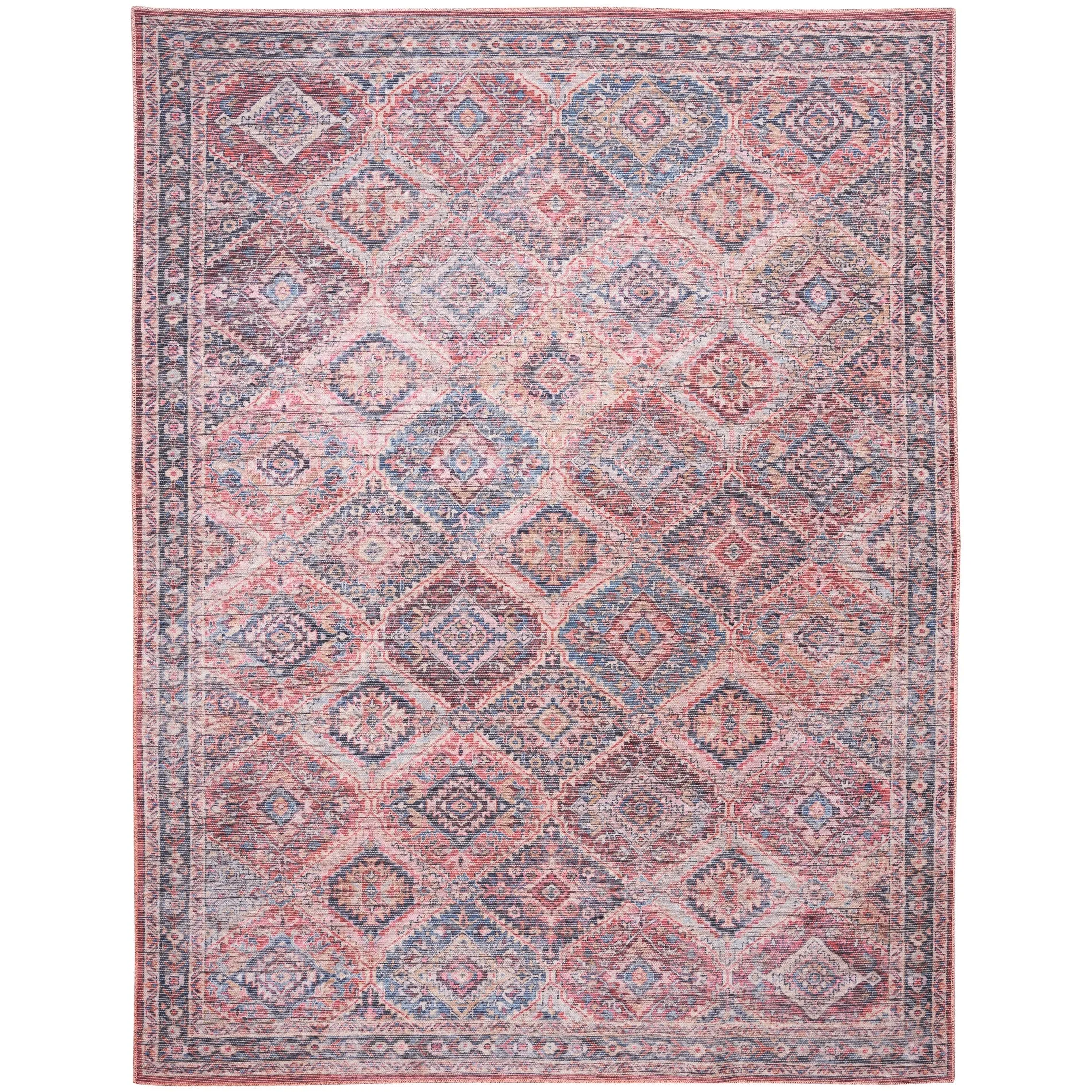 New Concept Washables Machine Washable Flatwoven Boho Medallion Area Rug