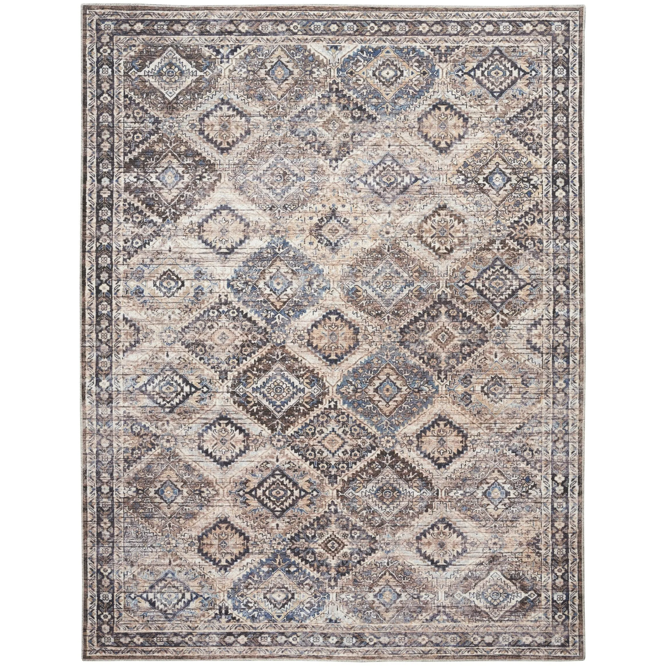 New Concept Washables Machine Washable Flatwoven Boho Medallion Area Rug