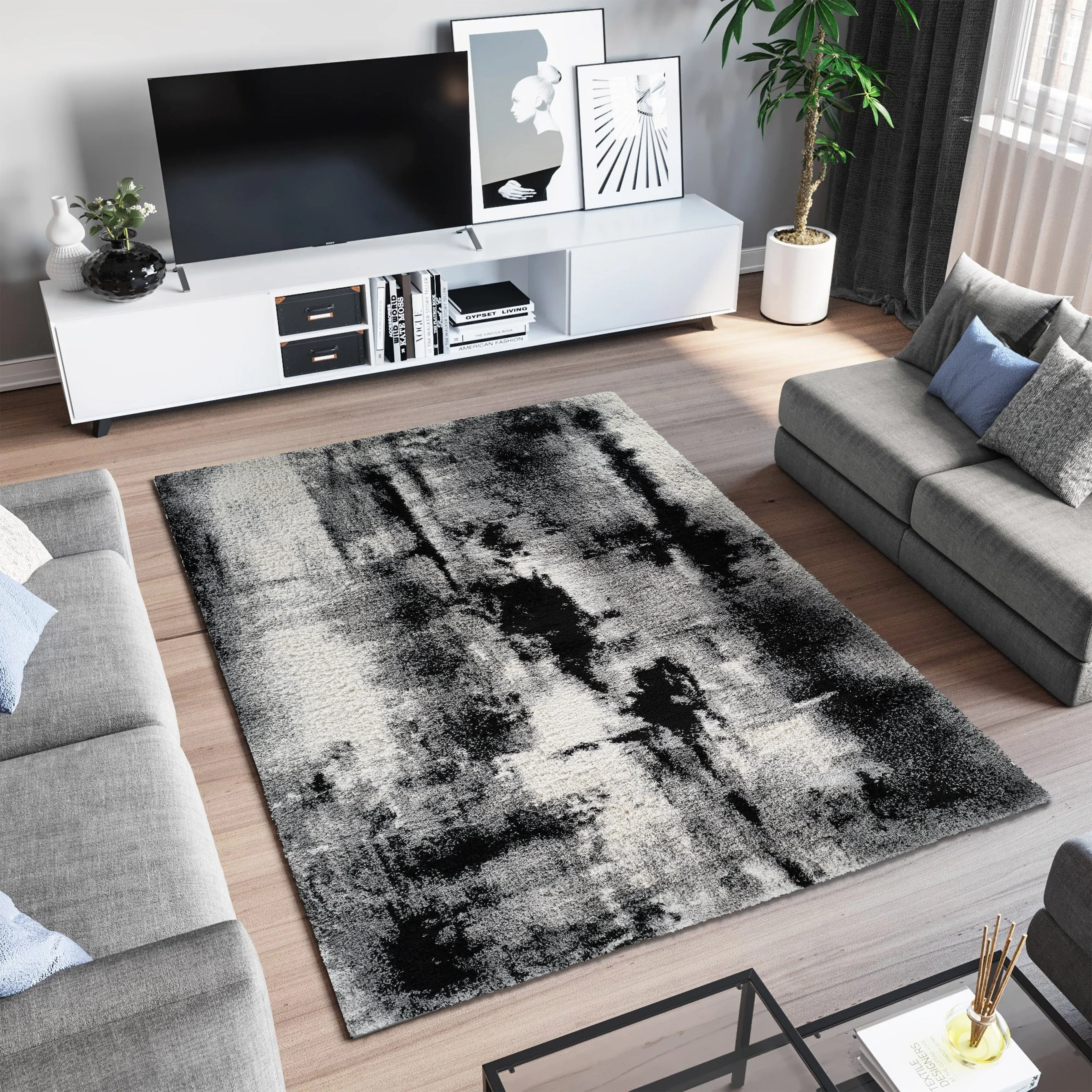 Noori Rug Lux Zara Abstract 2-Inch Shag Rug