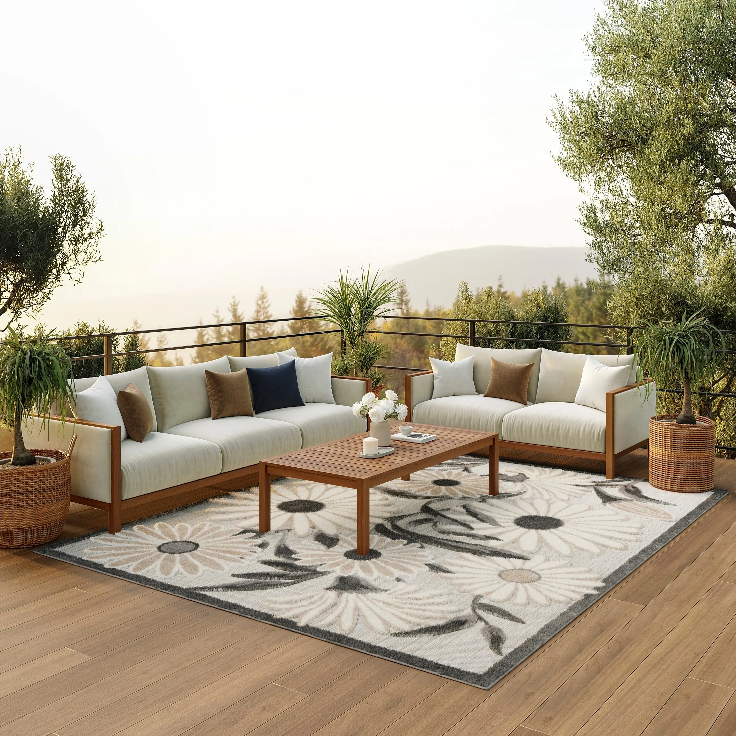 Nourison Aloha Indoor/Outdoor Floral Area Rug