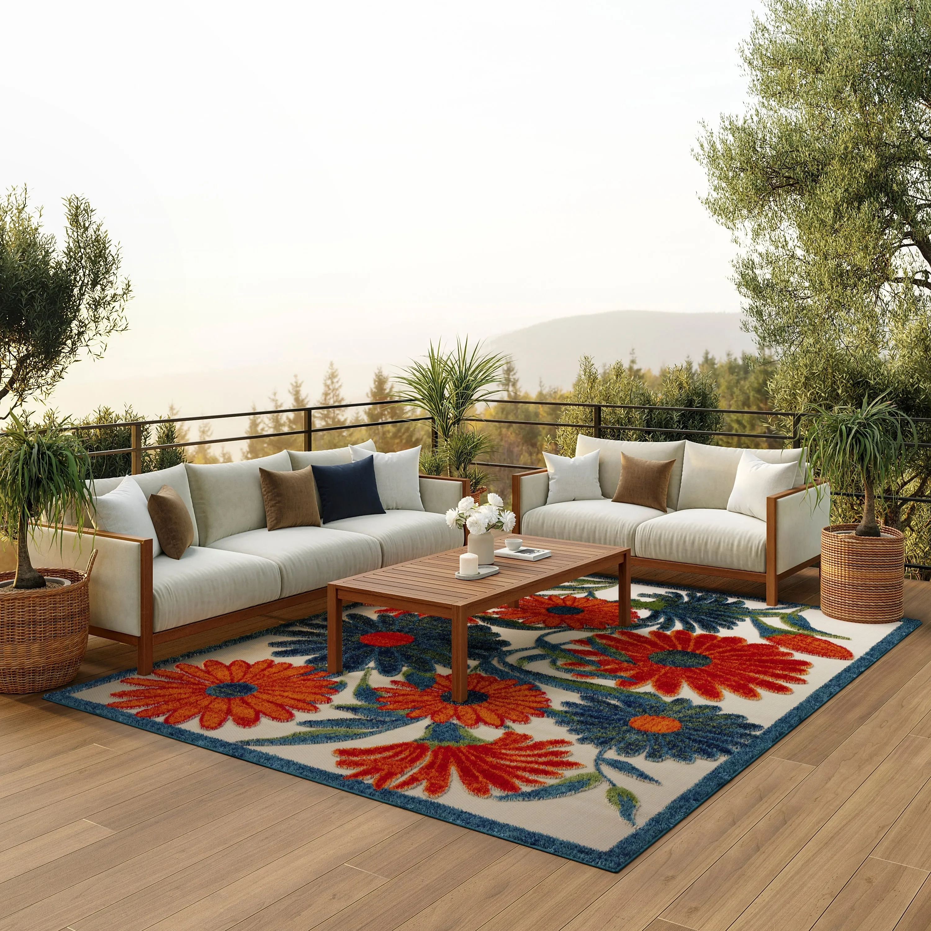Nourison Aloha Indoor/Outdoor Floral Area Rug