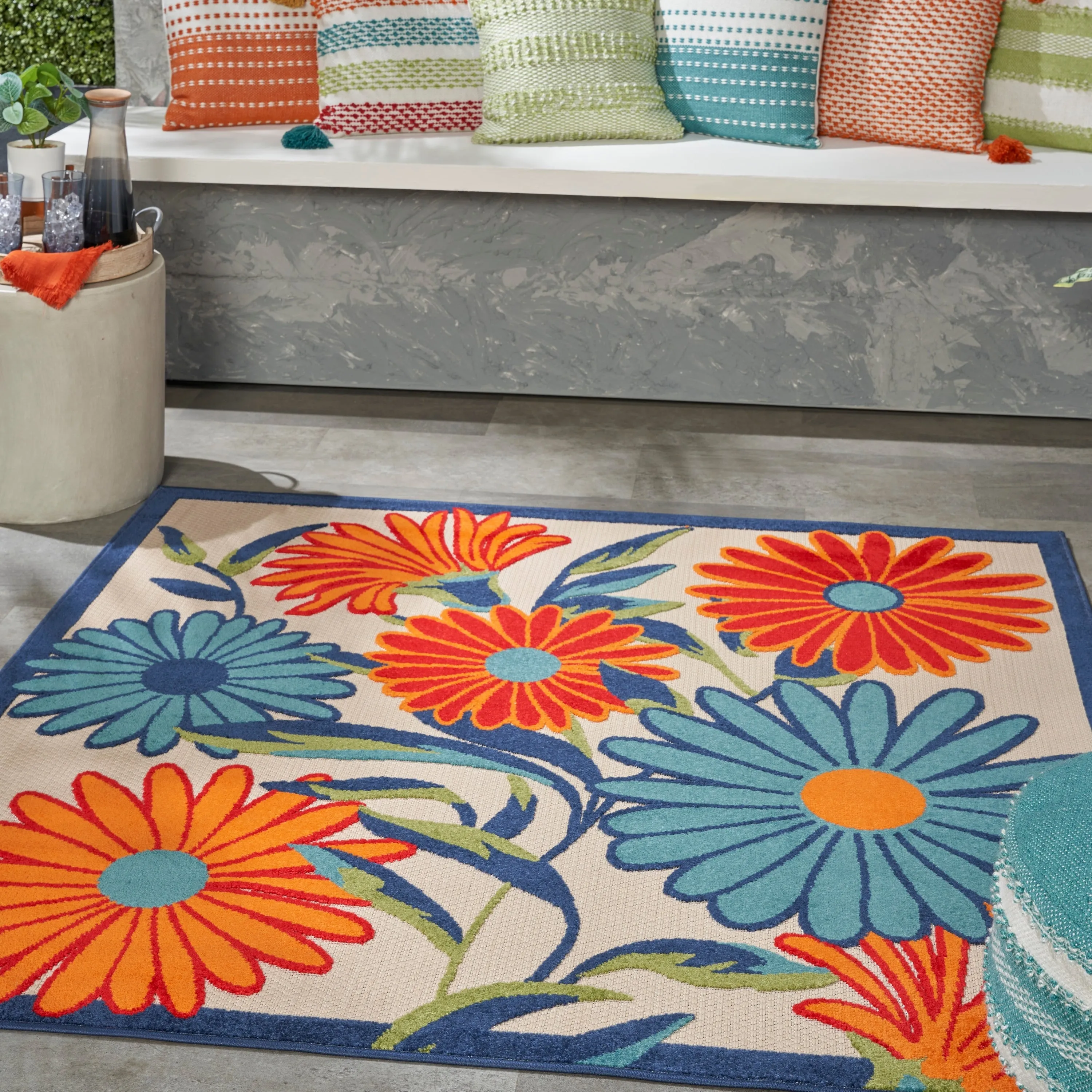 Nourison Aloha Indoor/Outdoor Floral Area Rug