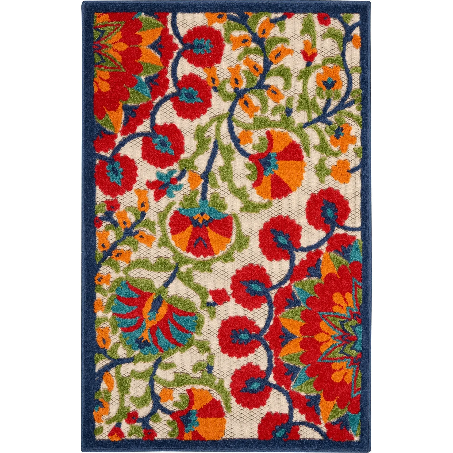 Nourison Aloha Modern Multicolor Floral Botanical Area Rug