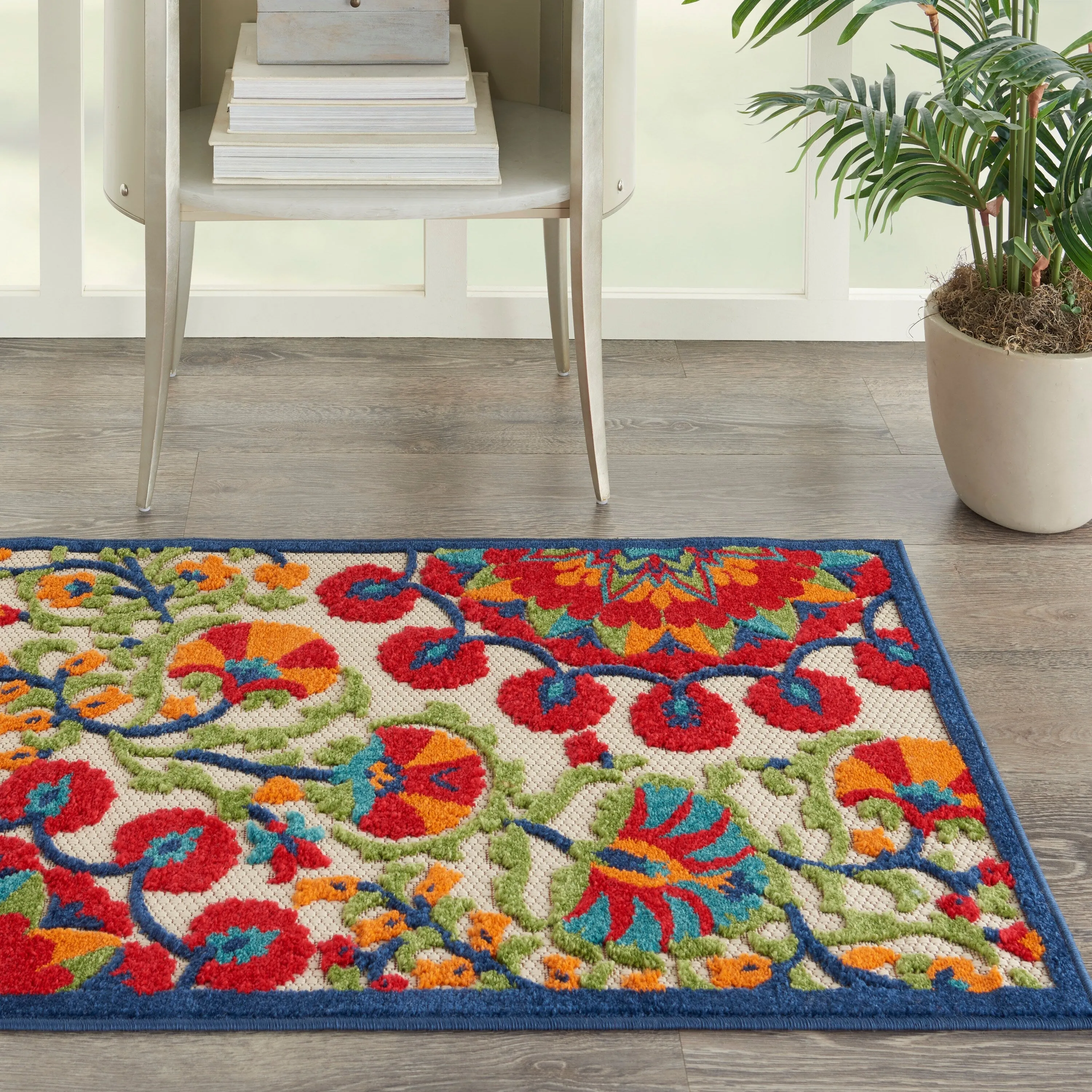 Nourison Aloha Modern Multicolor Floral Botanical Area Rug
