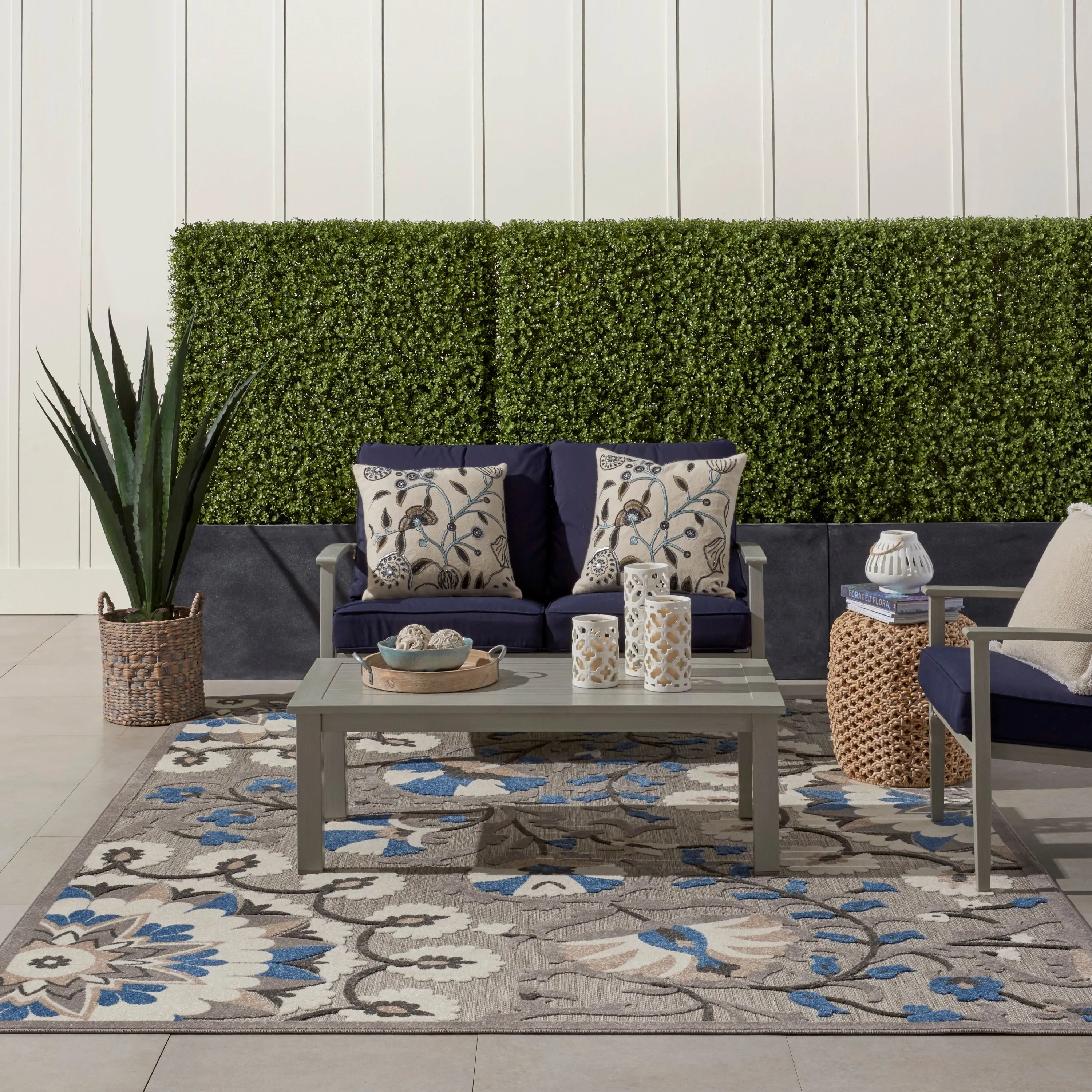 Nourison Aloha Modern Multicolor Floral Botanical Area Rug