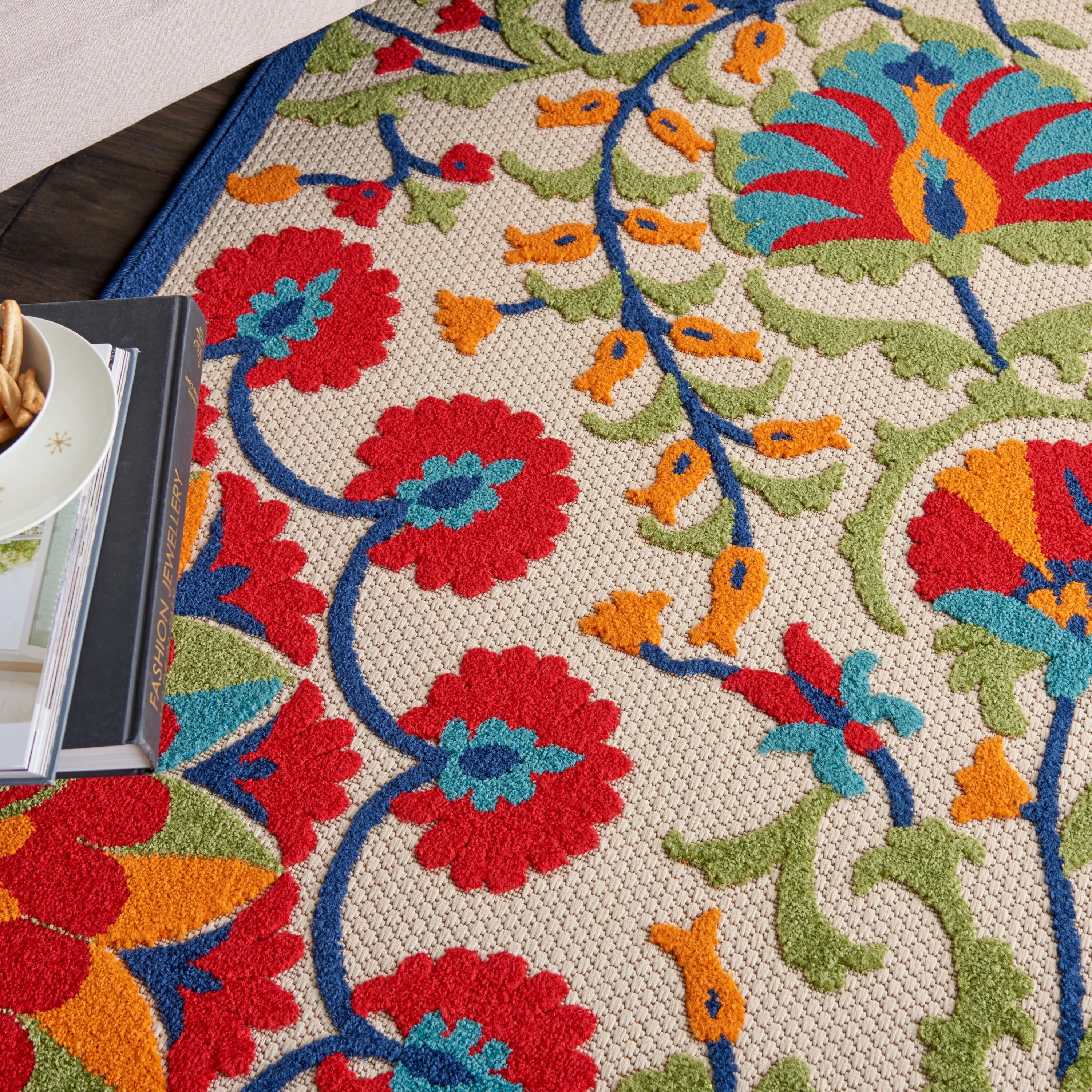 Nourison Aloha Modern Multicolor Floral Botanical Area Rug