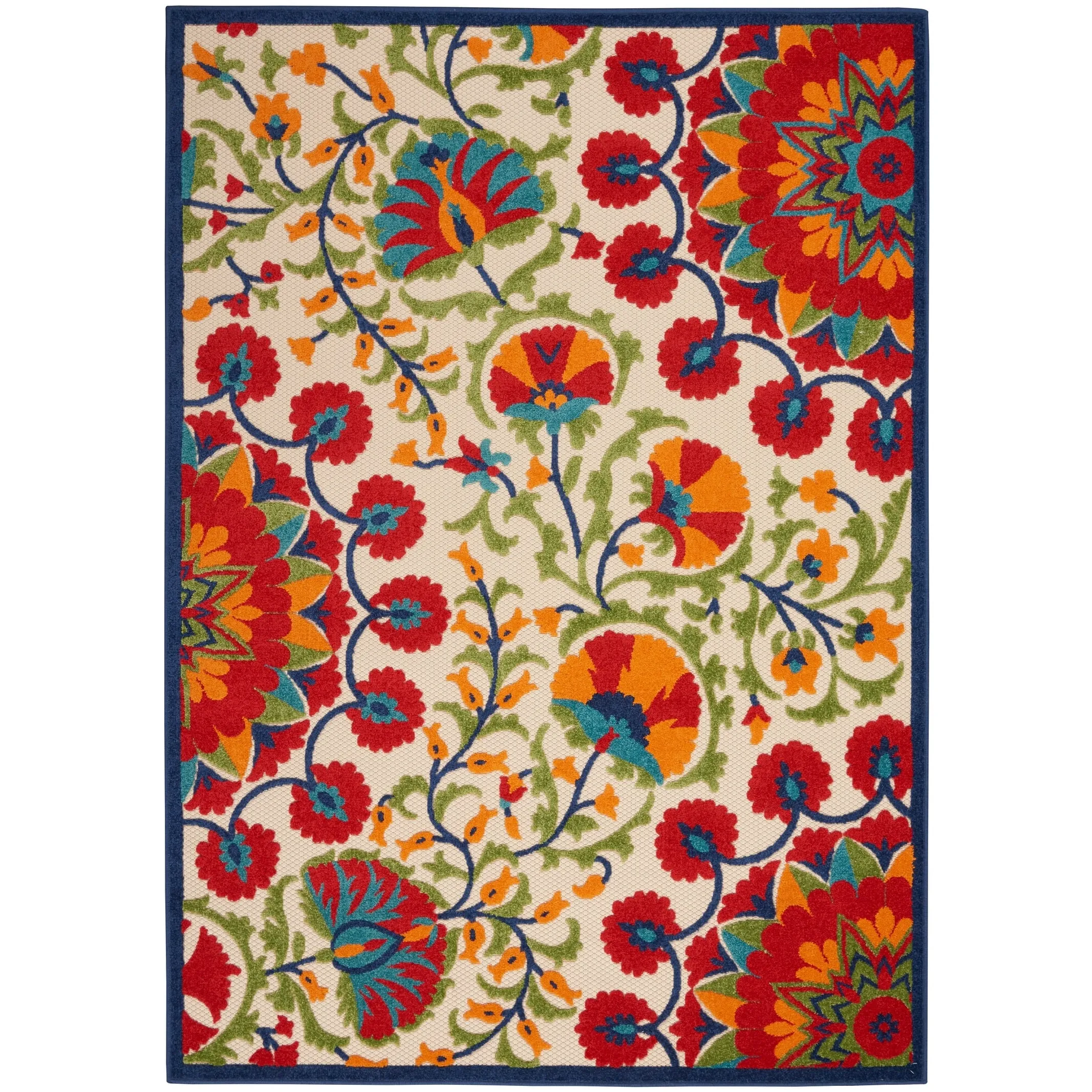 Nourison Aloha Modern Multicolor Floral Botanical Area Rug