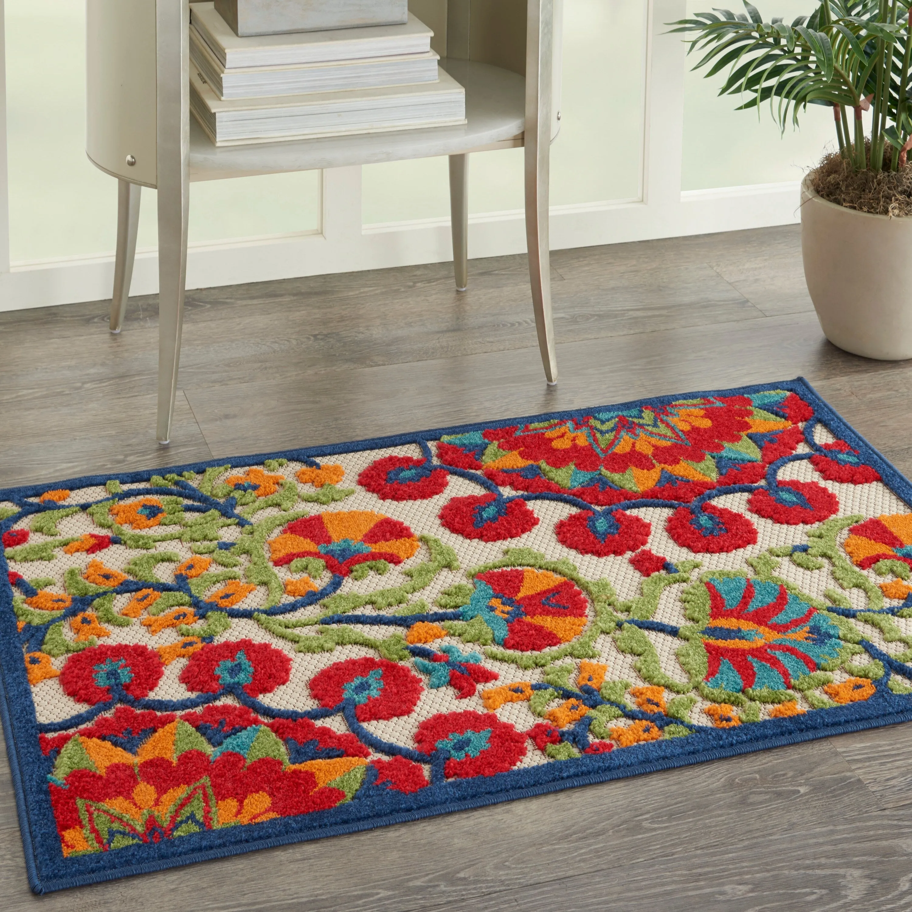 Nourison Aloha Modern Multicolor Floral Botanical Area Rug