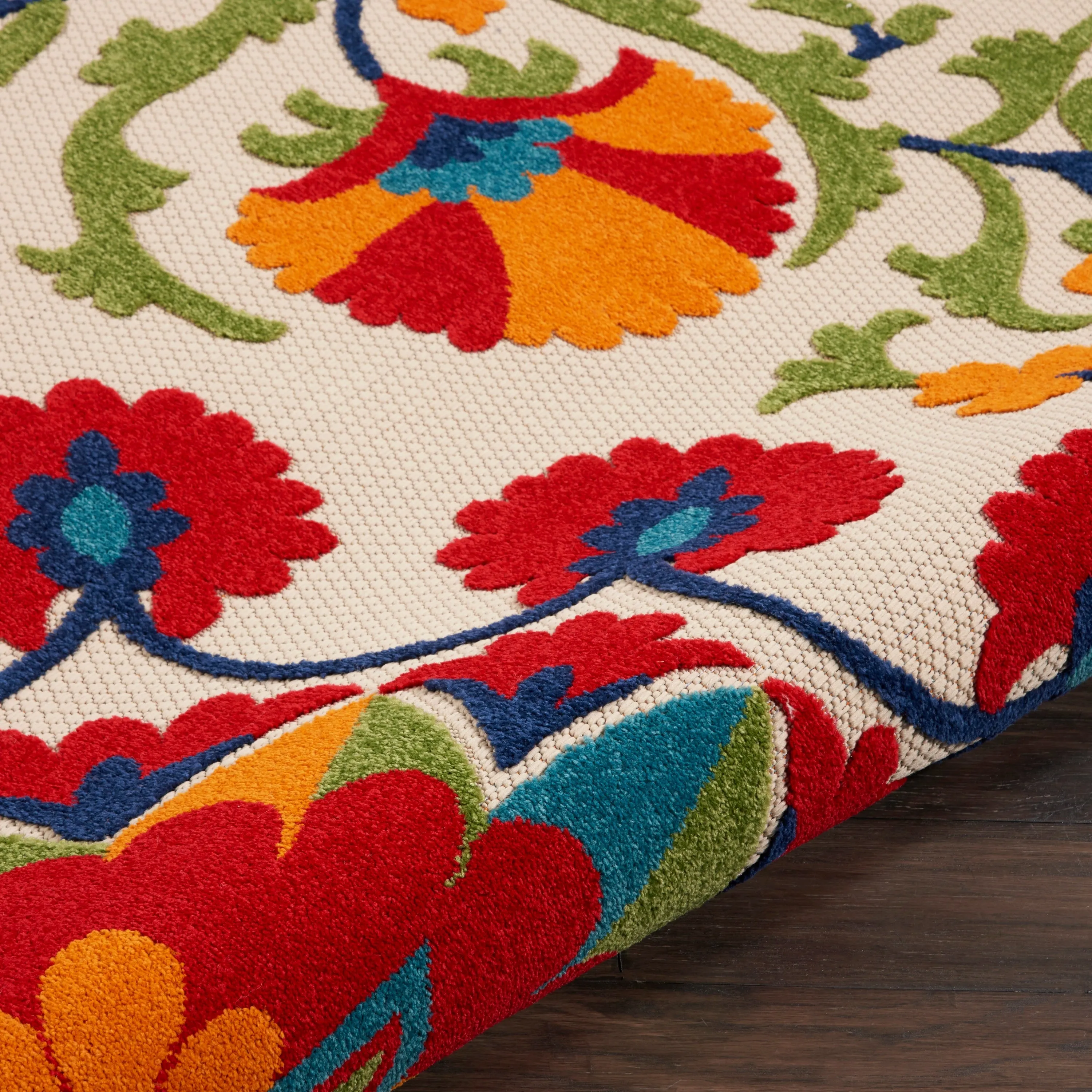 Nourison Aloha Modern Multicolor Floral Botanical Area Rug