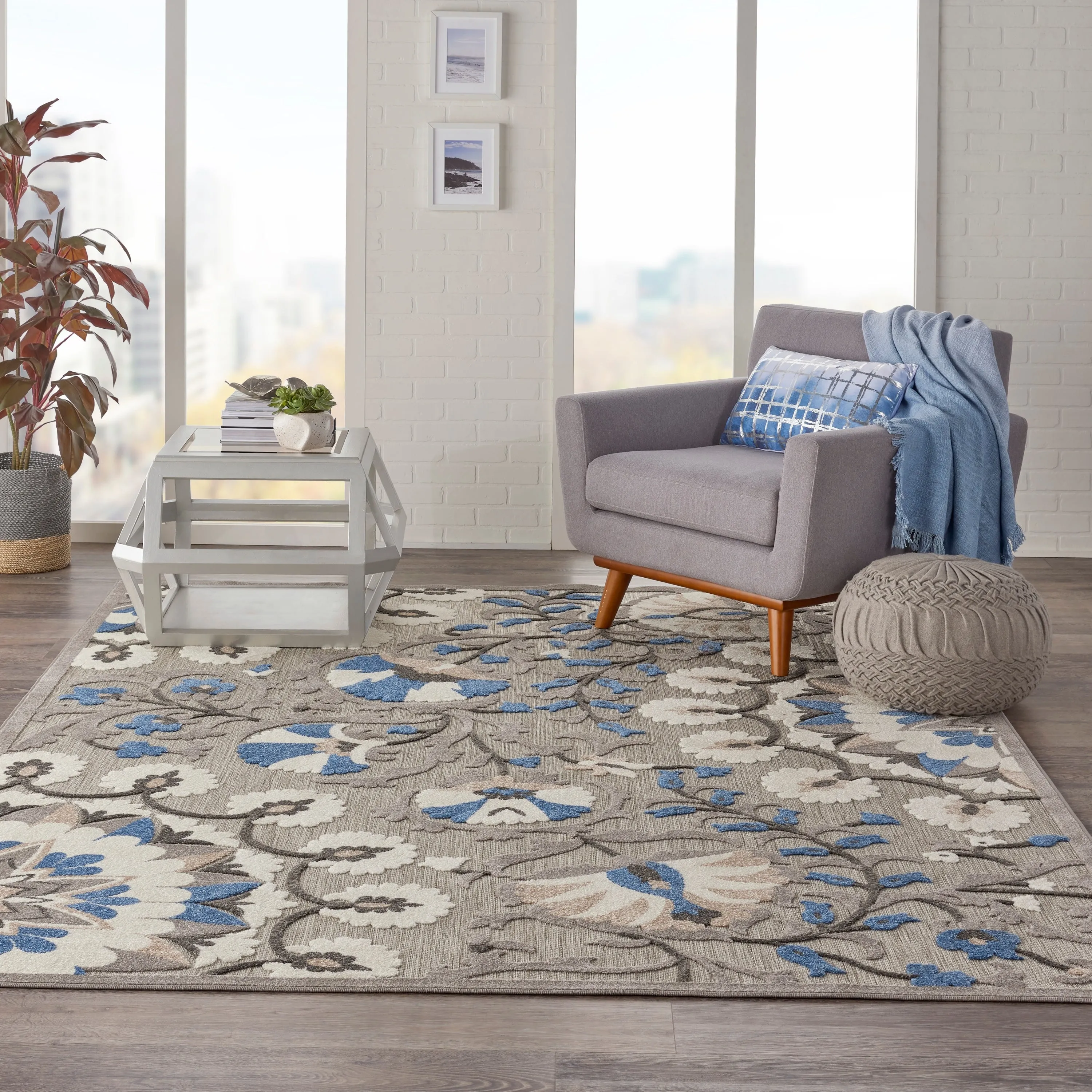 Nourison Aloha Modern Multicolor Floral Botanical Area Rug