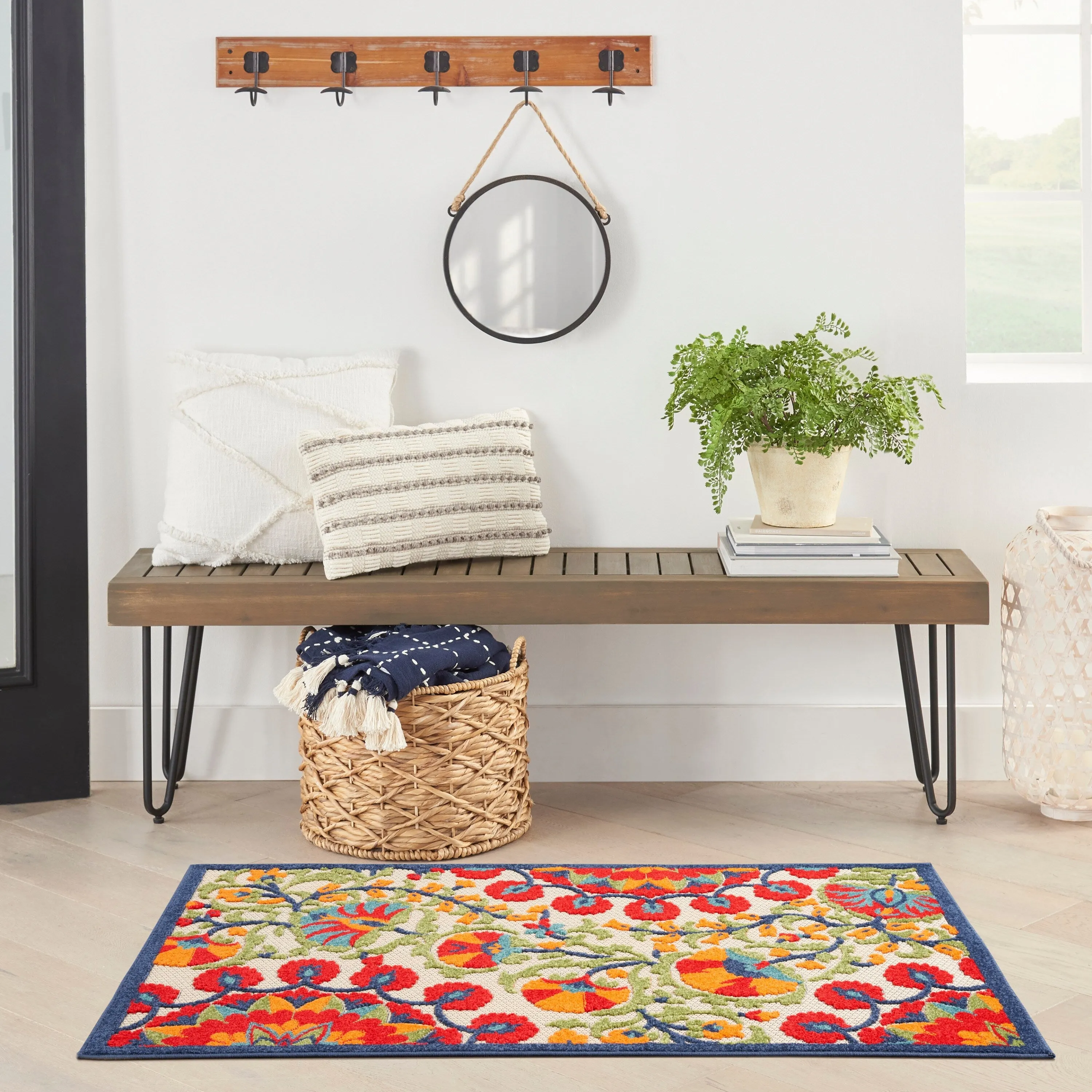 Nourison Aloha Modern Multicolor Floral Botanical Area Rug