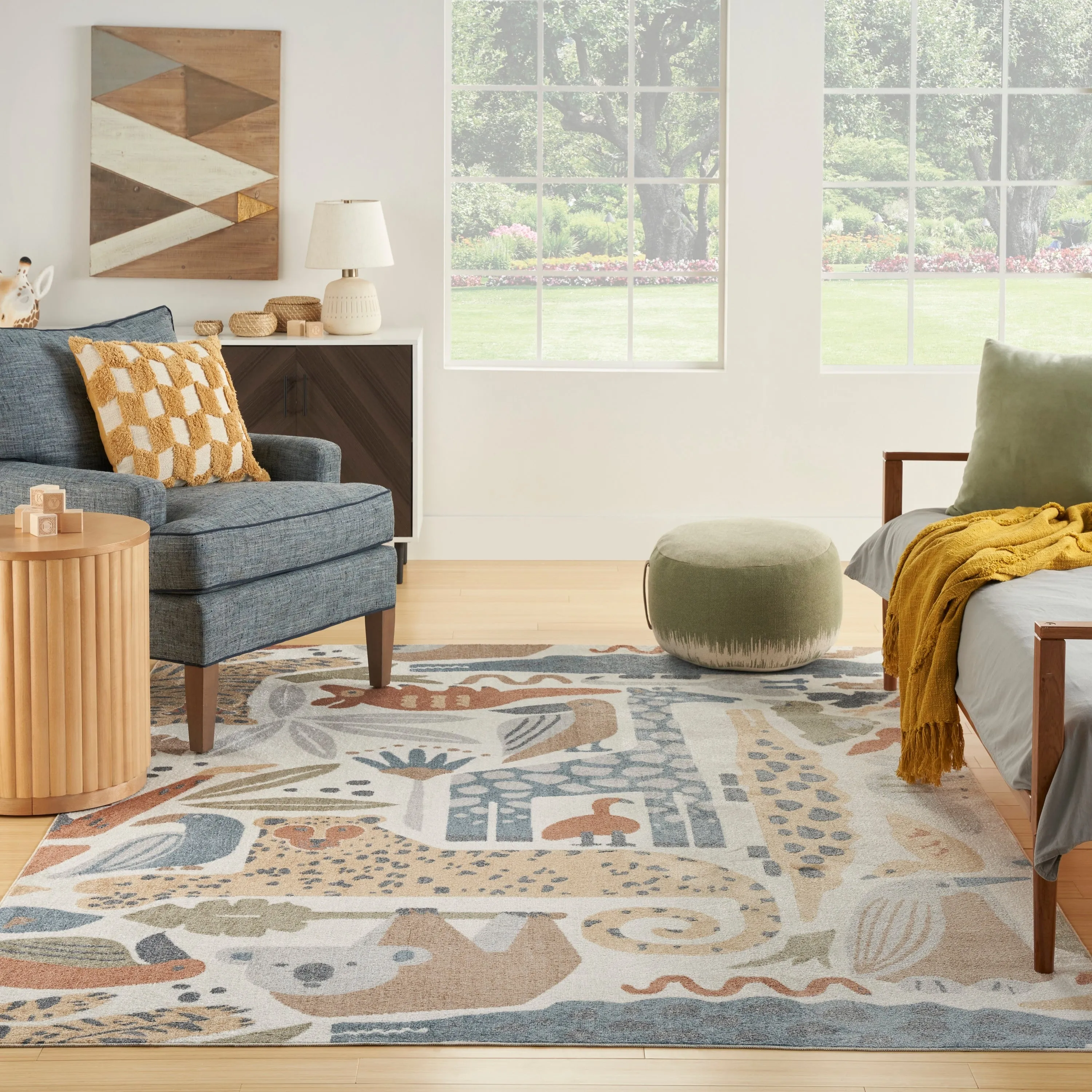 Nourison Astra Machine Washable Animal Print Area Rug