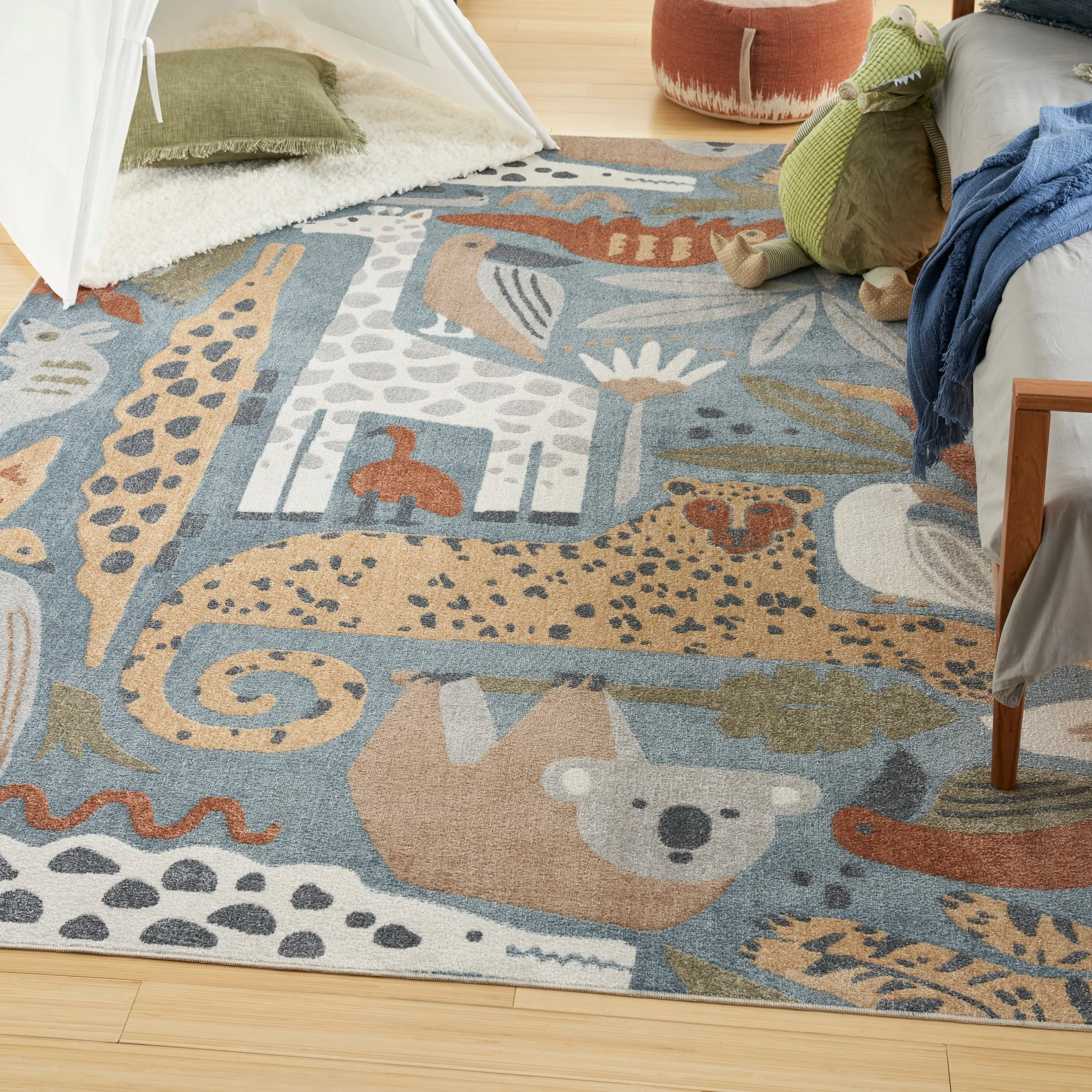 Nourison Astra Machine Washable Animal Print Area Rug